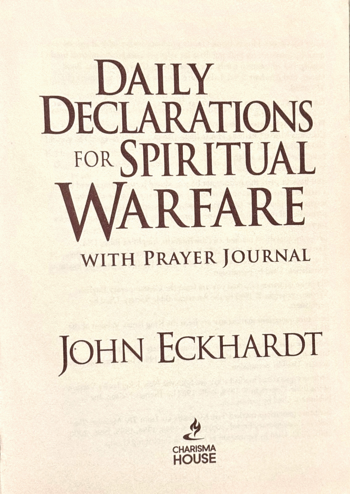 Daily Declarations for Spiritual Warfare, with Prayer Journal. Collectible book
