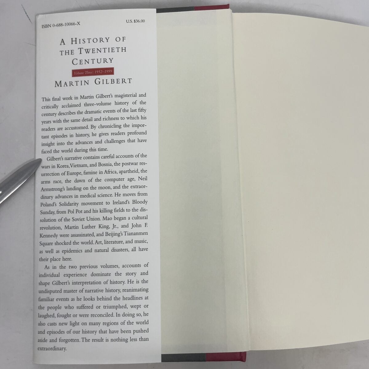 A History of the Twentieth Century by Martin Gilbert HC First Edition Like New