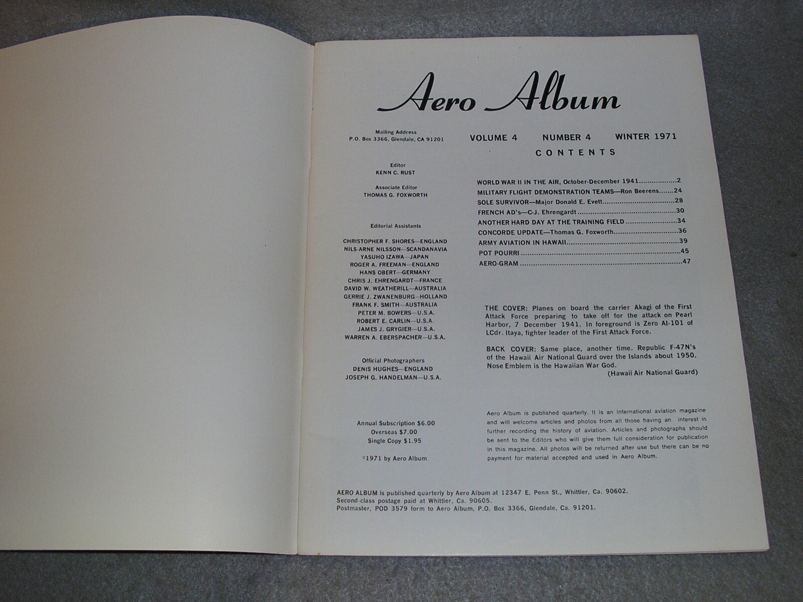 Aviation Magazine Book Aero Album Military Aircraft Jet Planes Grumman WWII 1971