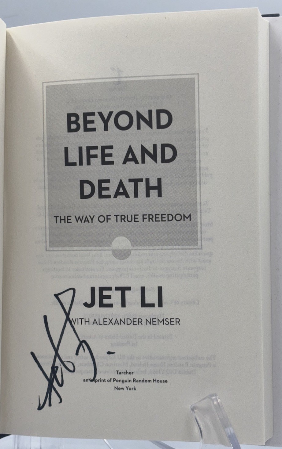 JET LI SIGNED AUTOGRAPHED BEYOND LIFE AND DEATH HC 1ST EDITION 1ST PRINT BOOK #5
