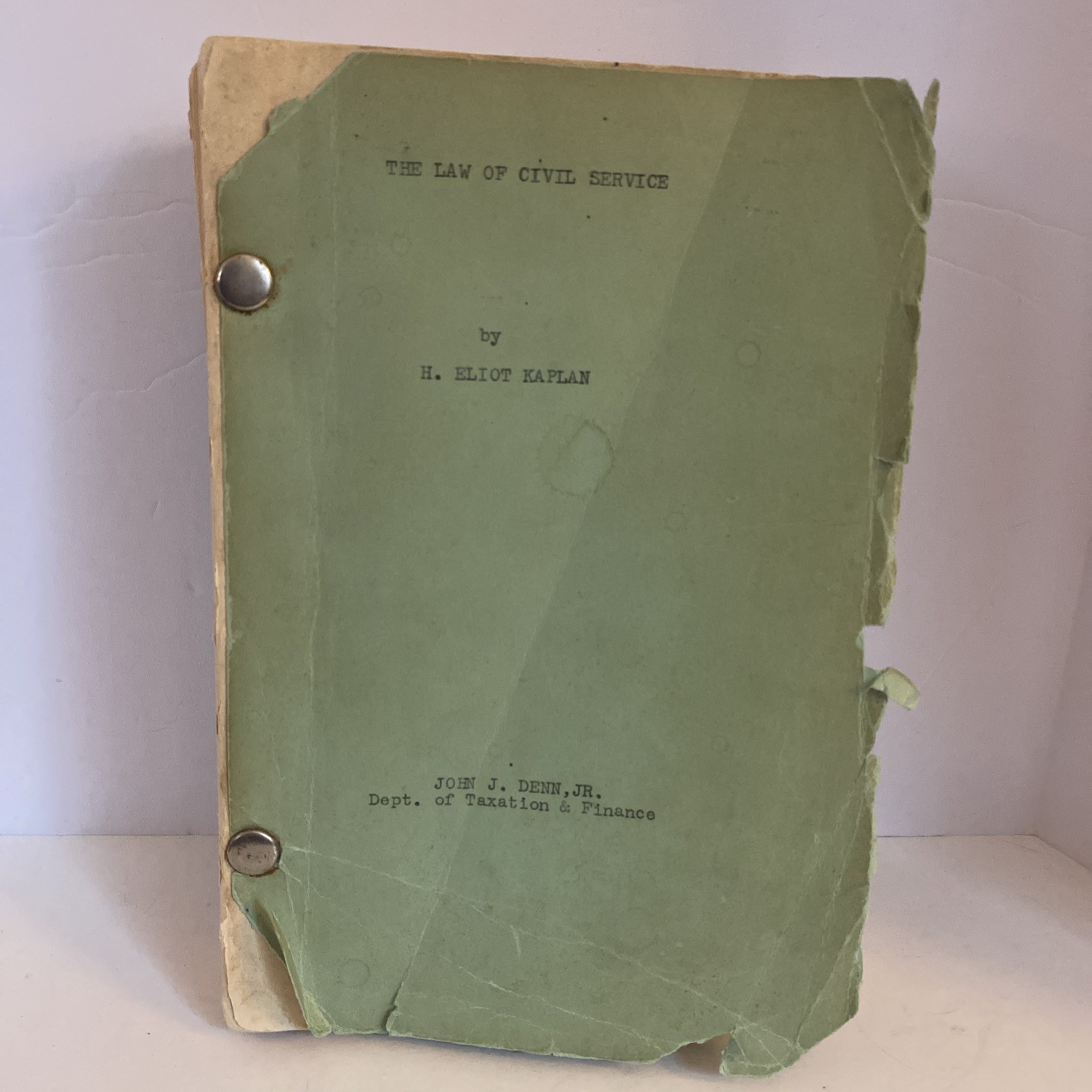 The Law Of Civil Service By H. Eliot Kaplan 1958