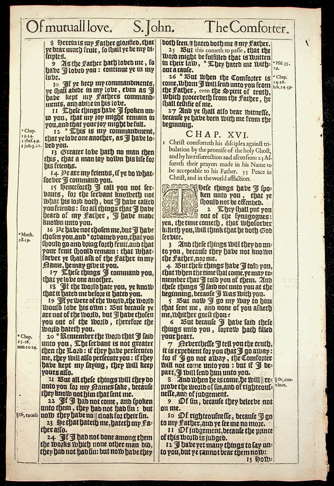 John 15-16 ~ I AM the True Vine ~ 1611 King James Bible, 5th issue 1639/40