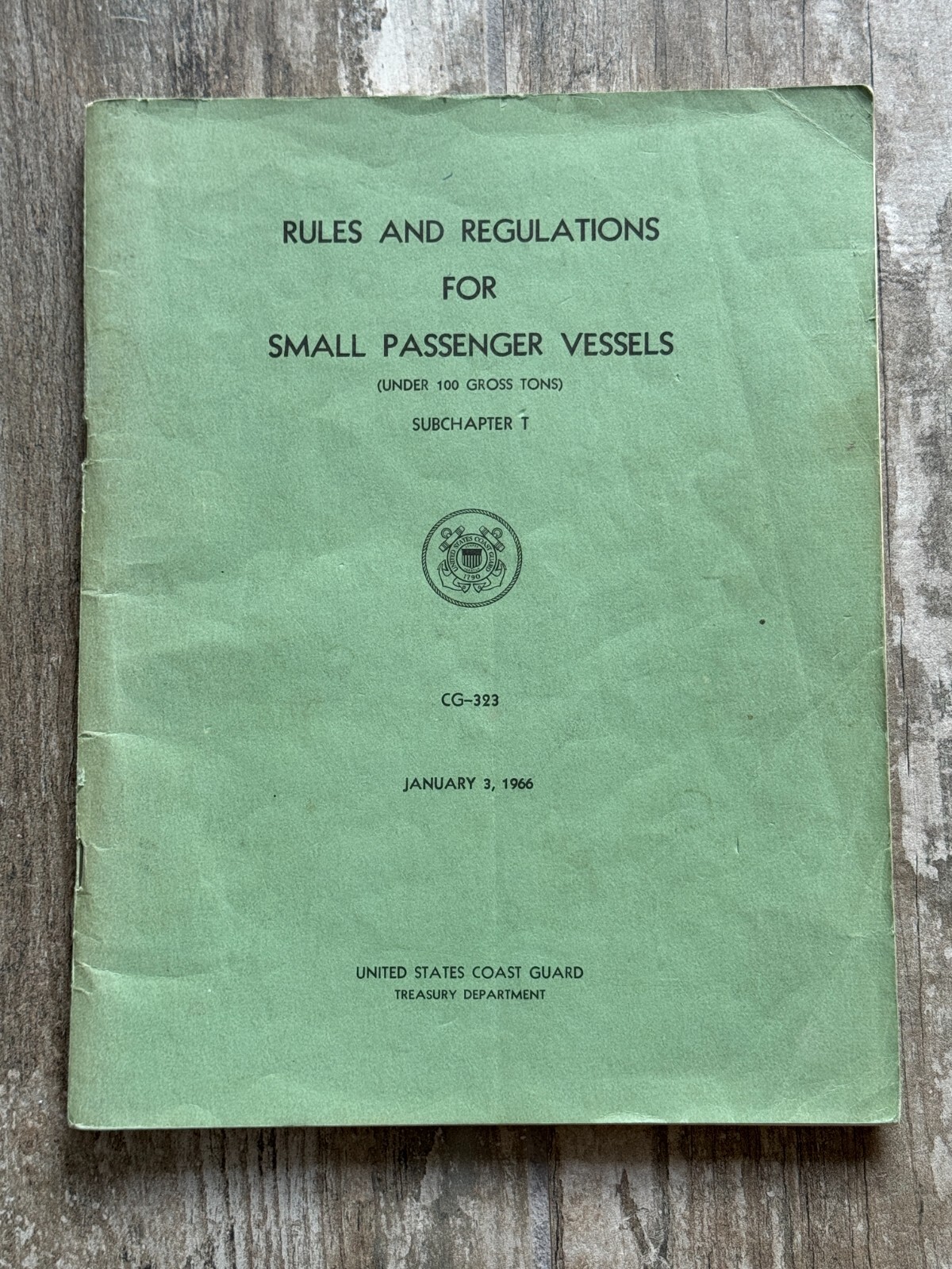 Rules And Regulations For Small Passenger Vessels US Coast Guard 1966