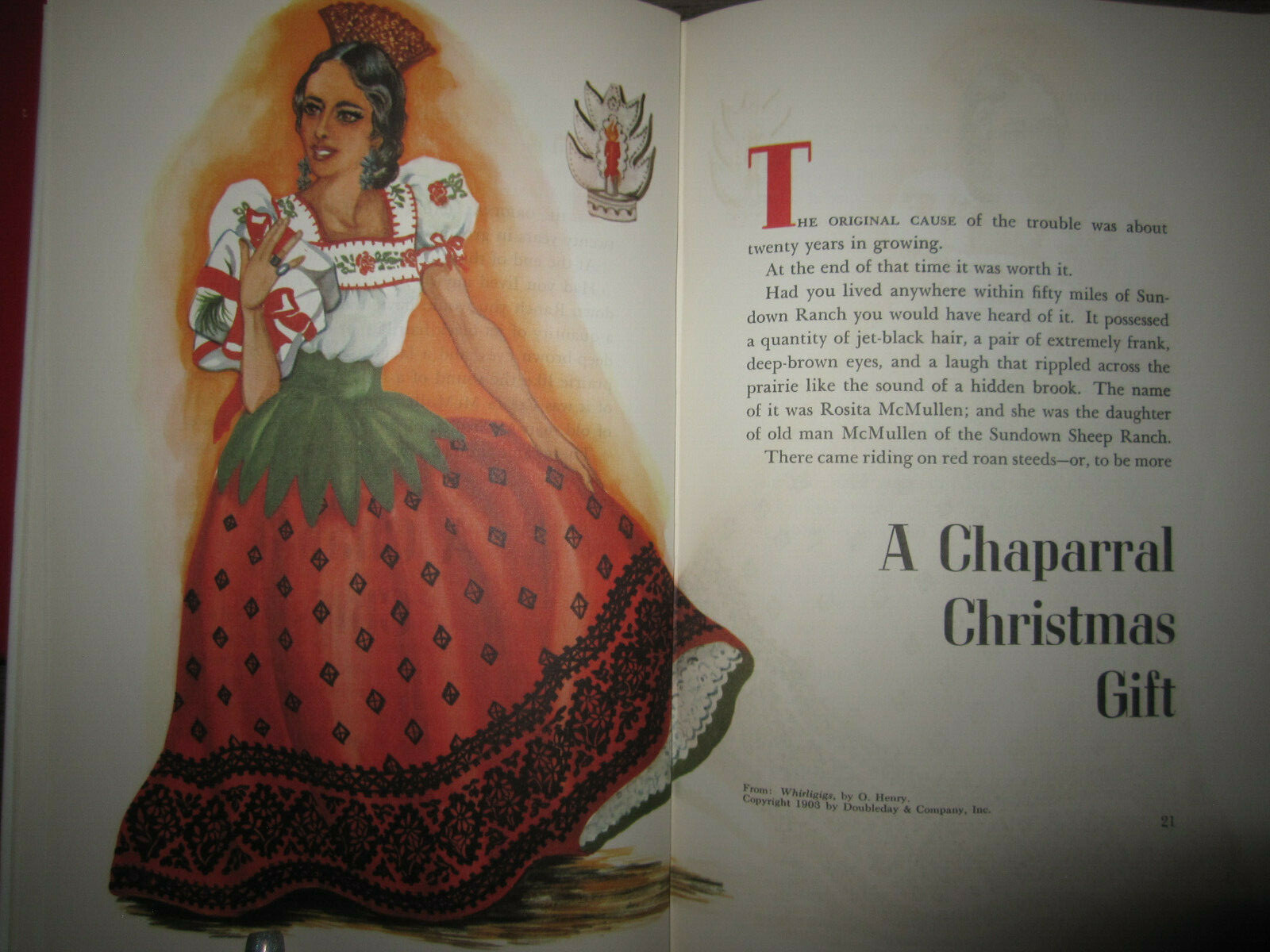 Vtg HC book, Christmas Stories by O. Henry, illus.by Theresa Kalab Smith, 1954