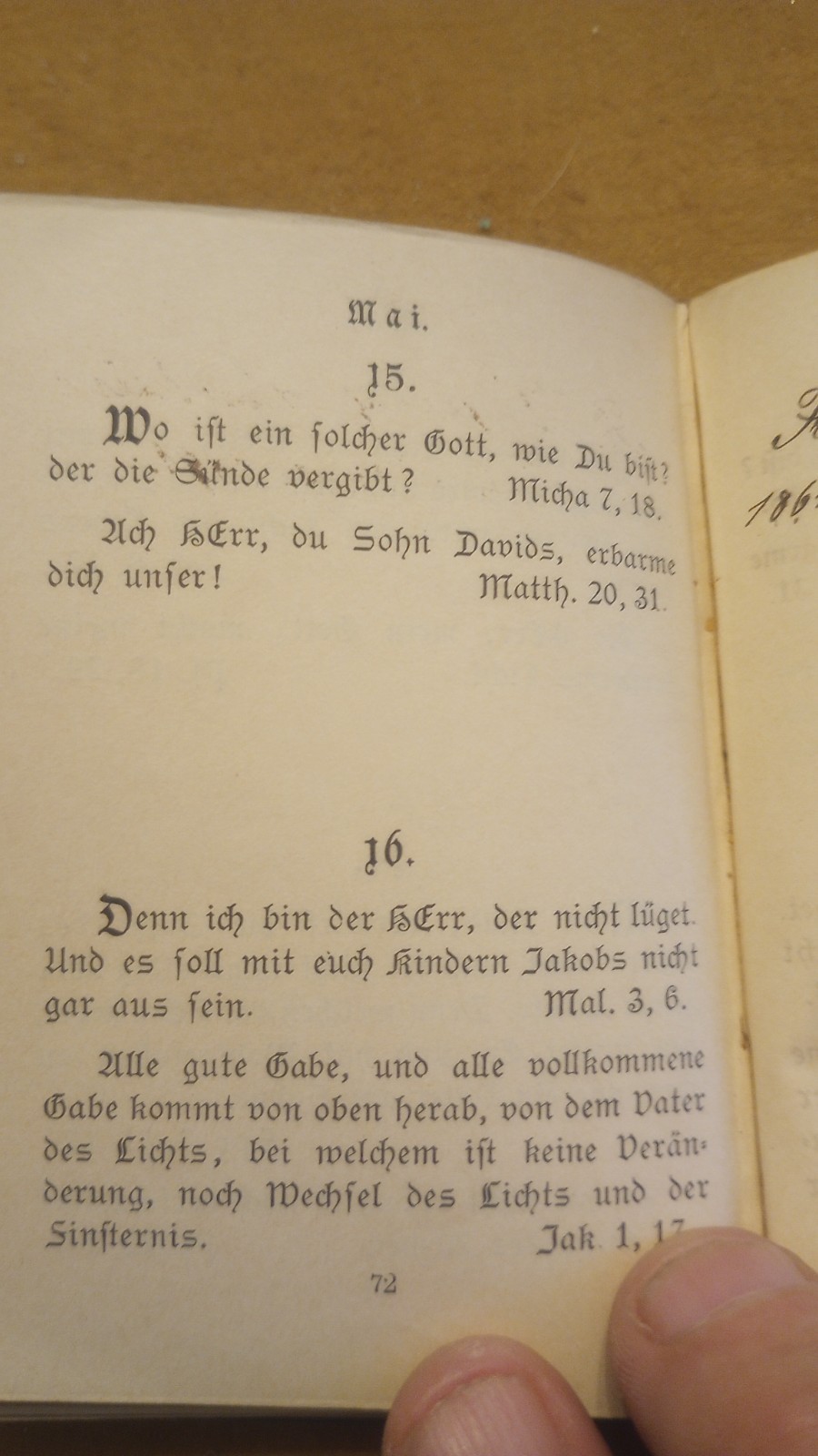Antique 1885 German Devotional Book -„The Daily Bread of the Christian“