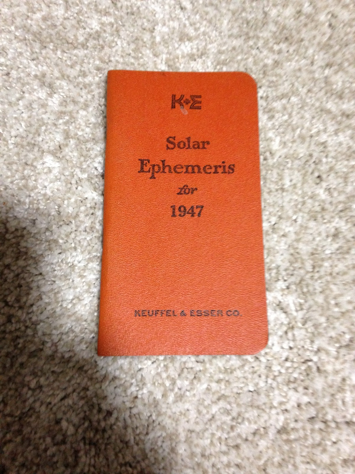 KEUFFEL & ESSER CO. SOLAR EPHEMERIS FOR 1947 MANUAL BOOK