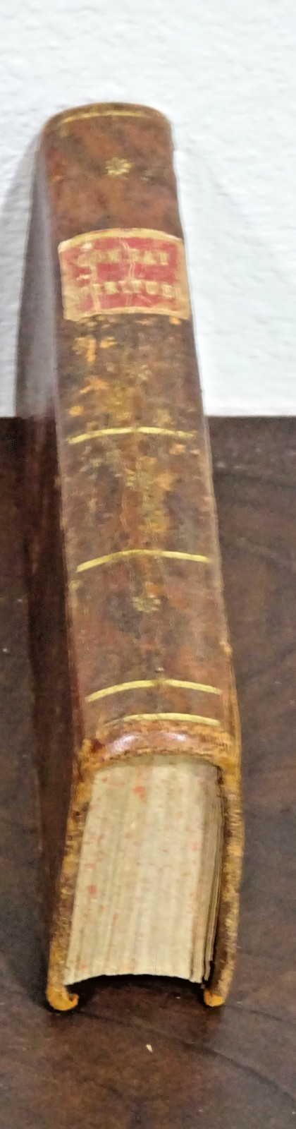 ANTIQUE 1820 FINE LEATHER BOUND BOOK LE COMBAT SPIRITUEL PARIS FRANCE