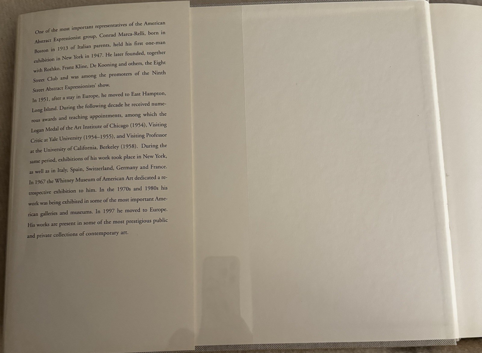 MARCA-RELLI In Conjunction With Exhibit At Peggy Guggenheim Museum In Venice ‘98