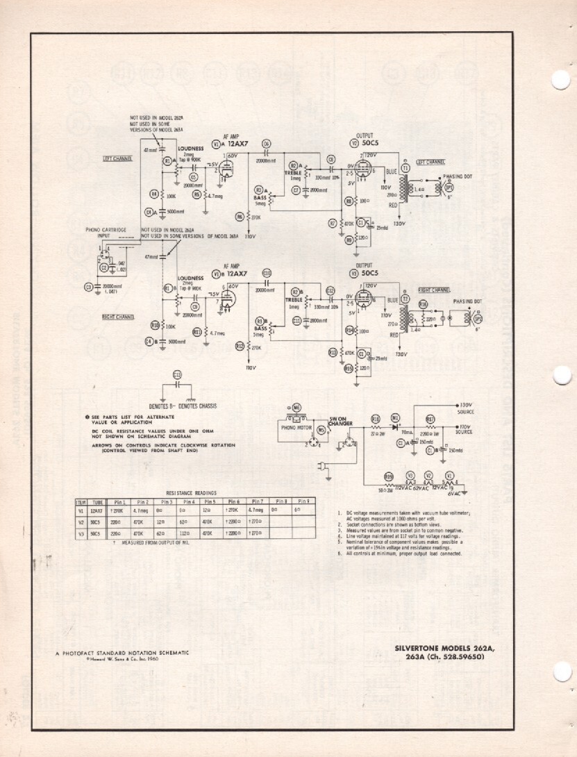 Silvertone- Model 262A/263A – Record Changer – Original Service Manual – 1960