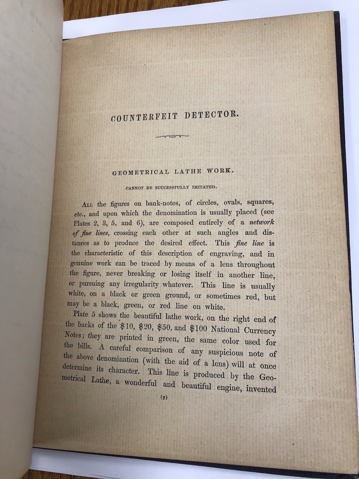 Heath’s Infallible Counterfeit Detector At Sight 1866-70 U.S. Treasury Dept Book