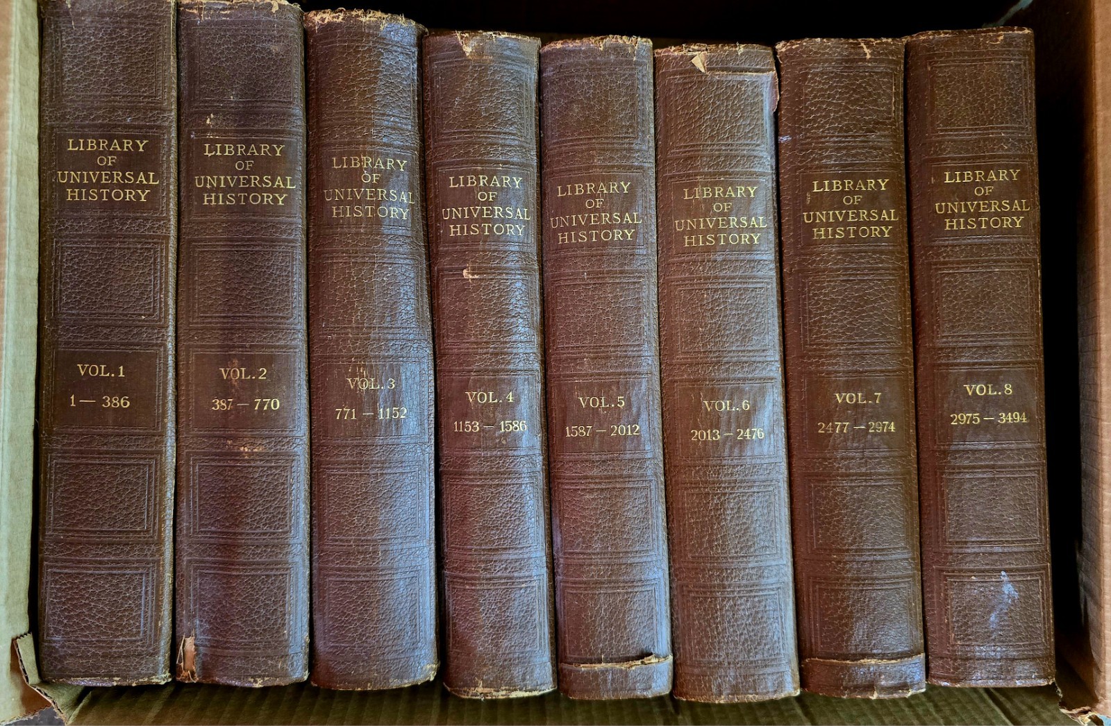 1898 Library of Universal History Complete 8 Vol. Set Israel Smith Clare Antique