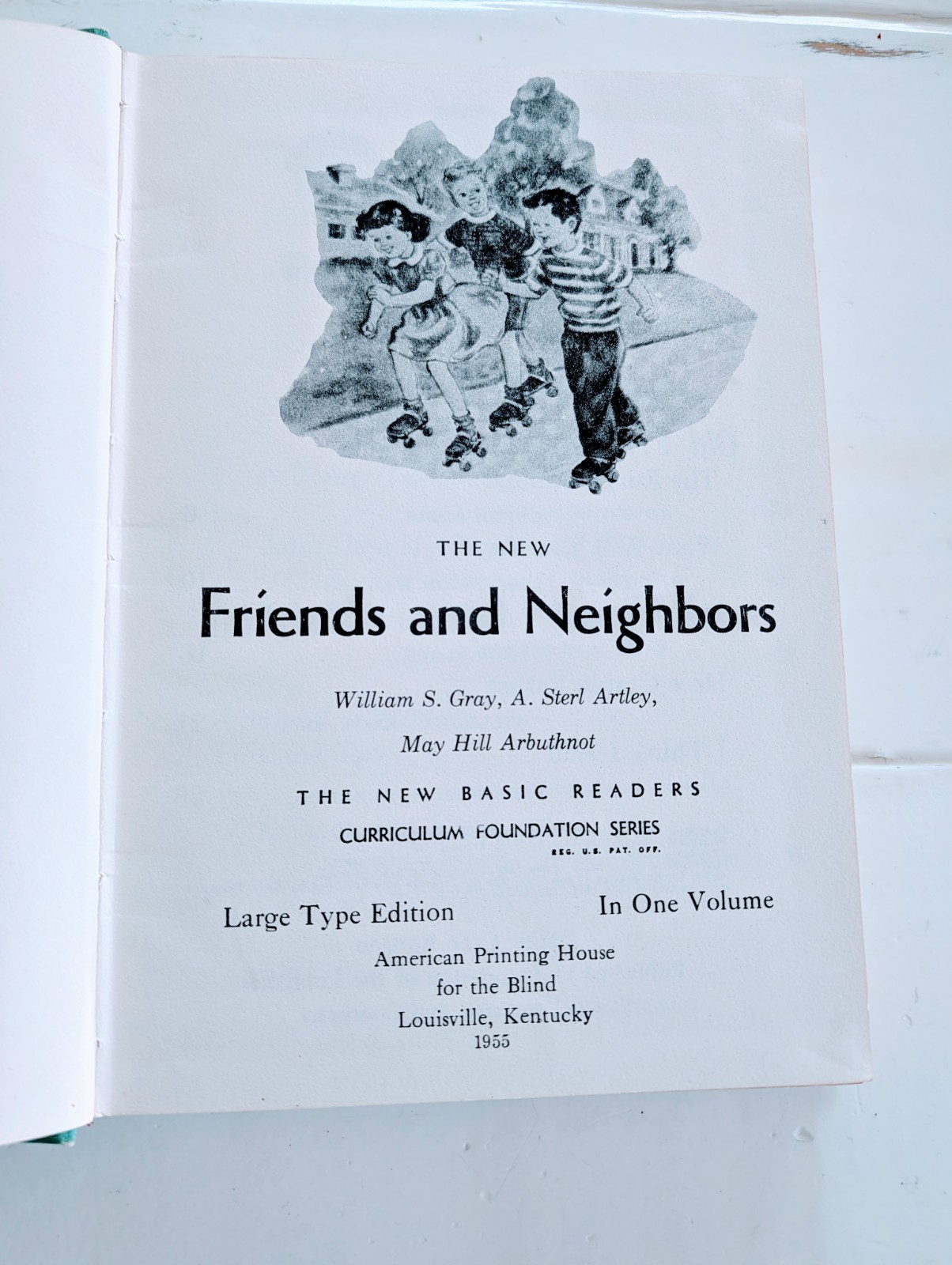 VTG 1955 New Basic Readers Friends & Neighbors 1 Vol Large Type HC Curriculum