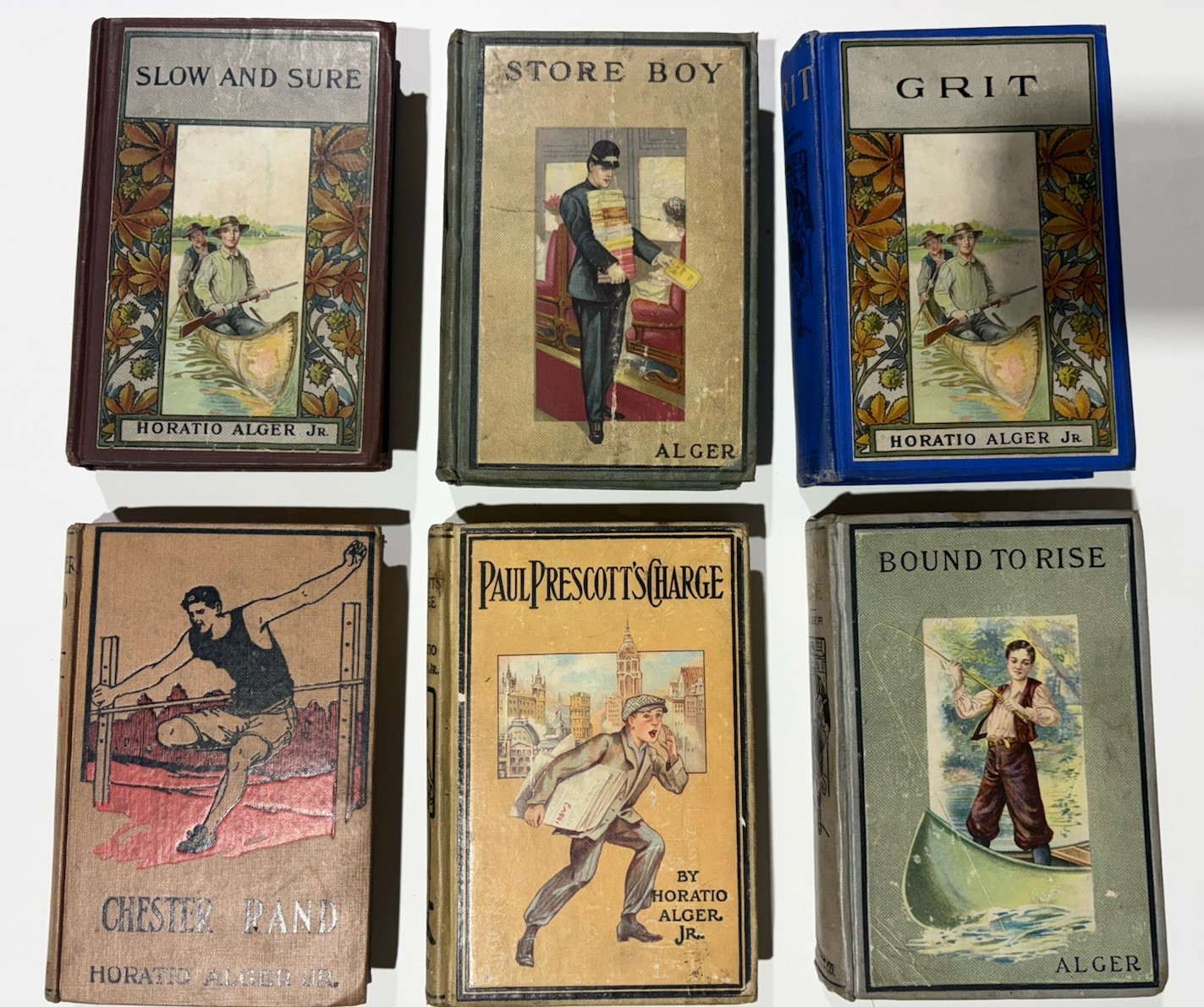 Alger Series for Boys Lot of 6 Books Early 1900s Antique Horatio Alger Jr.
