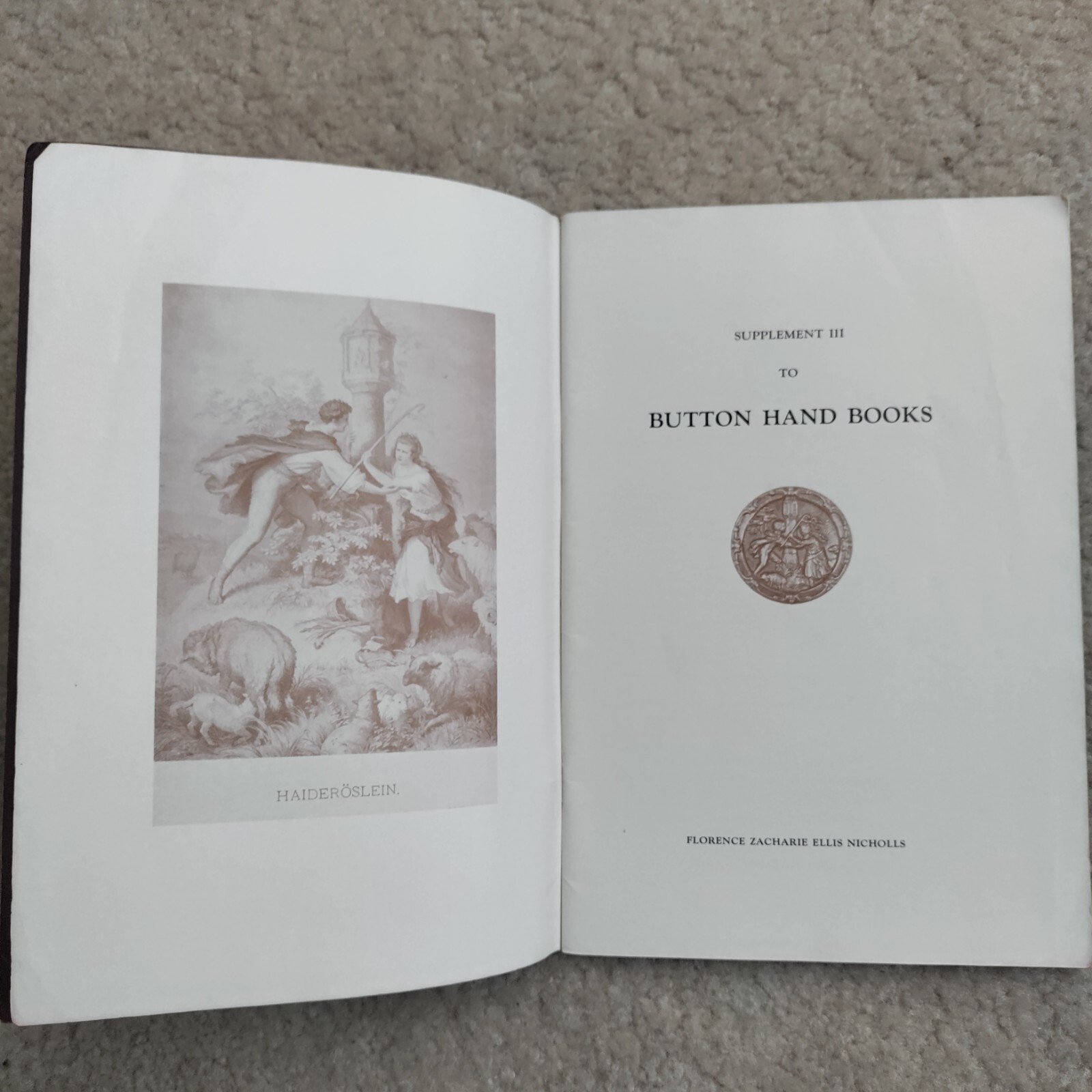(3) VTG Button Hand Books Supplements 1943-1949 Florence Zacharie Ellis Nicholls