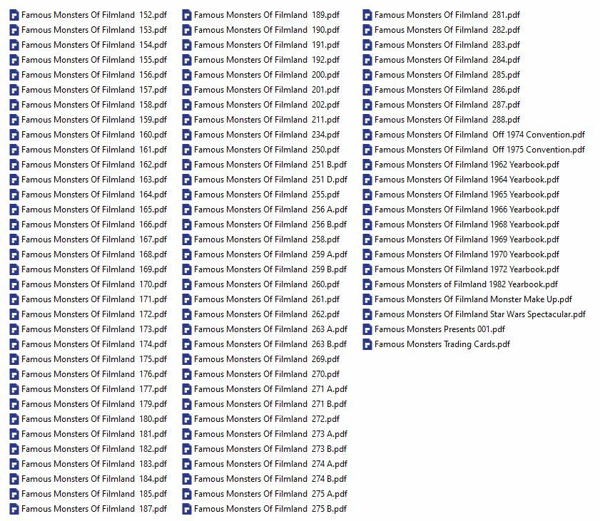 FAMOUS MONSTERS OF FILMLAND 225 Unique Issue Collection On USB Thumb Drive