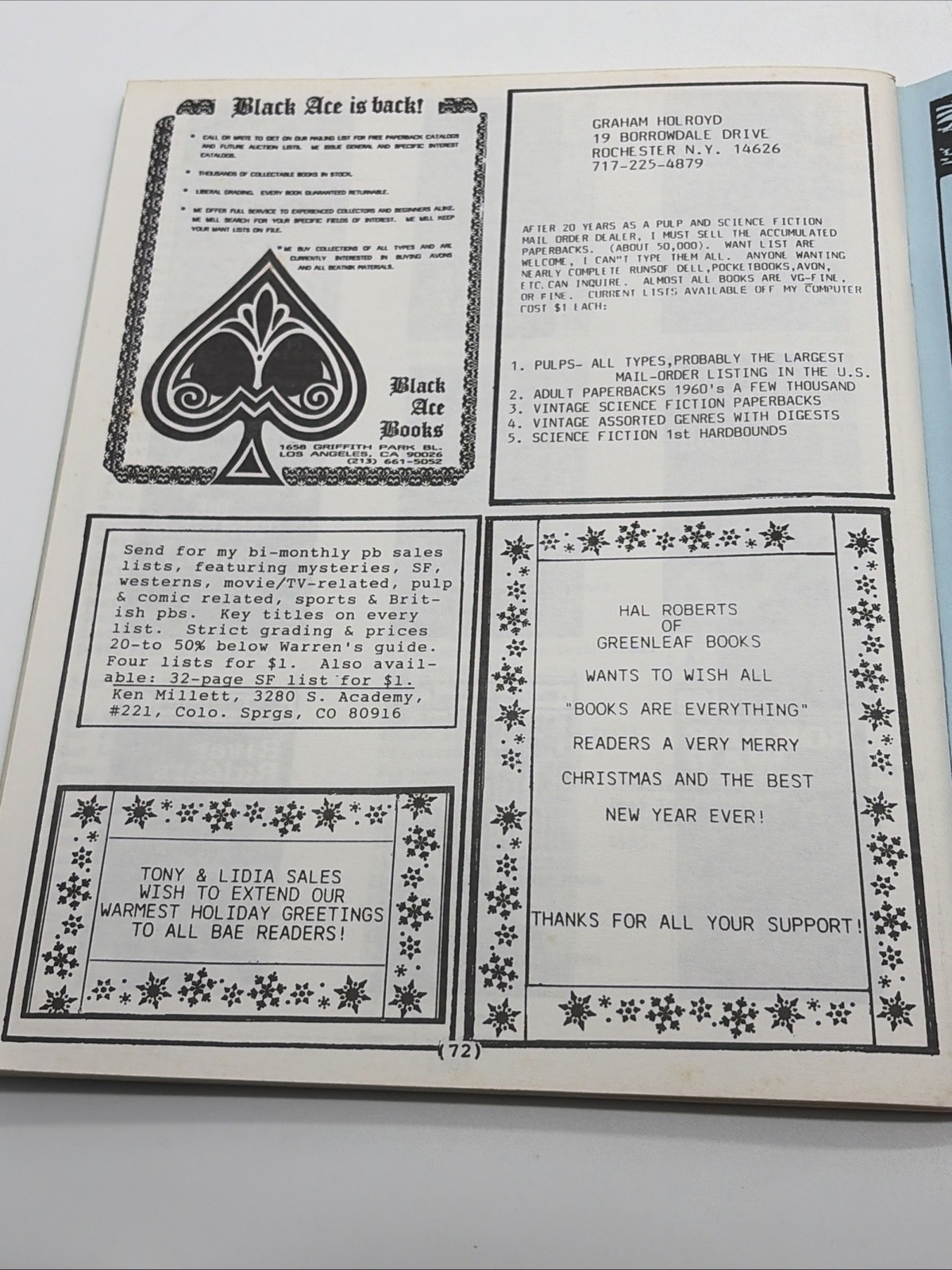 BOOKS ARE EVERYTHING Vol. 3 No 4 Whole Number 16 Pulp Fiction, Mystery, Fanzine