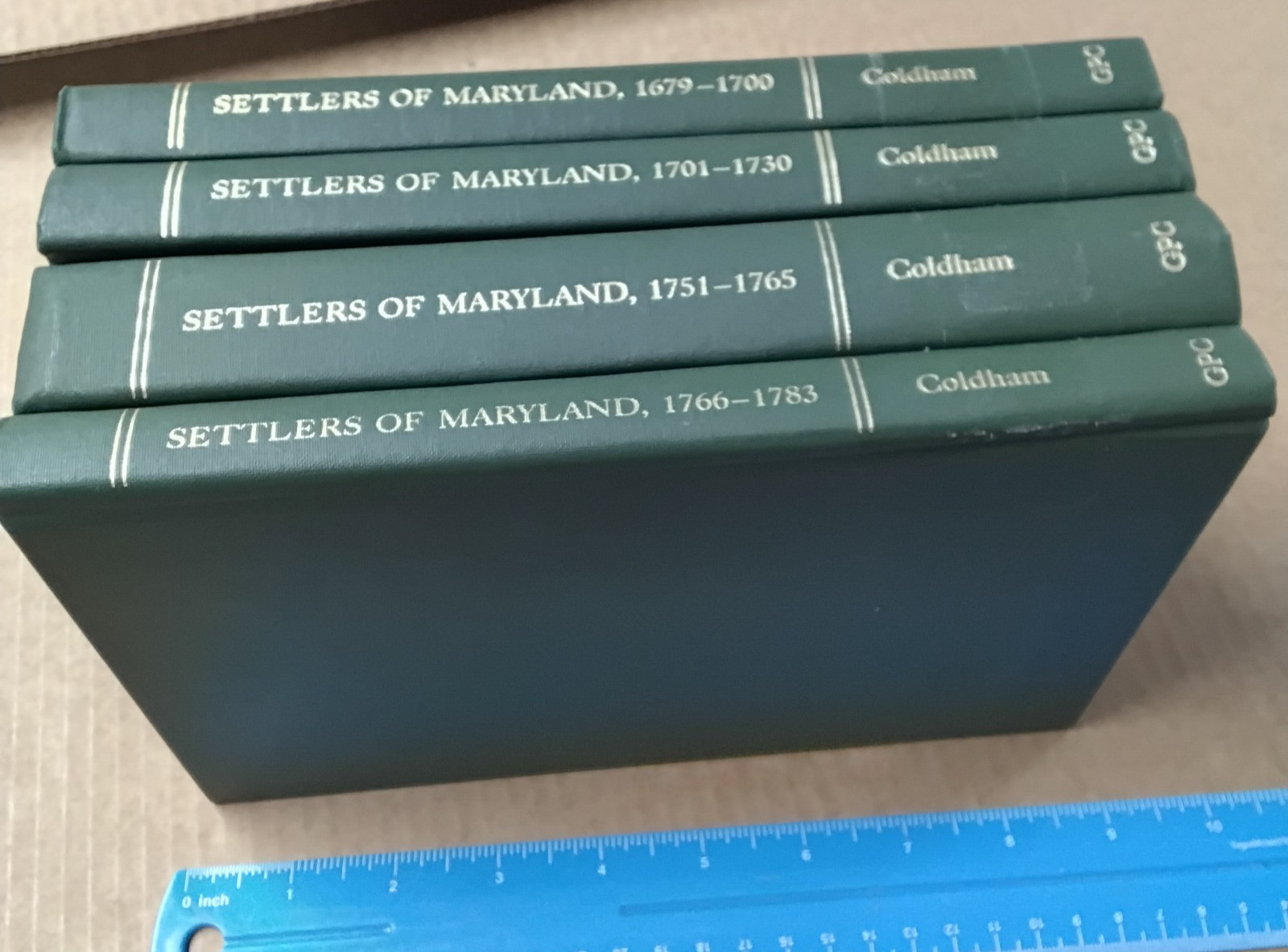 settlers of Maryland genealogy 4 book lot set Coldham 1679-1730 & 1751-1783 xlib