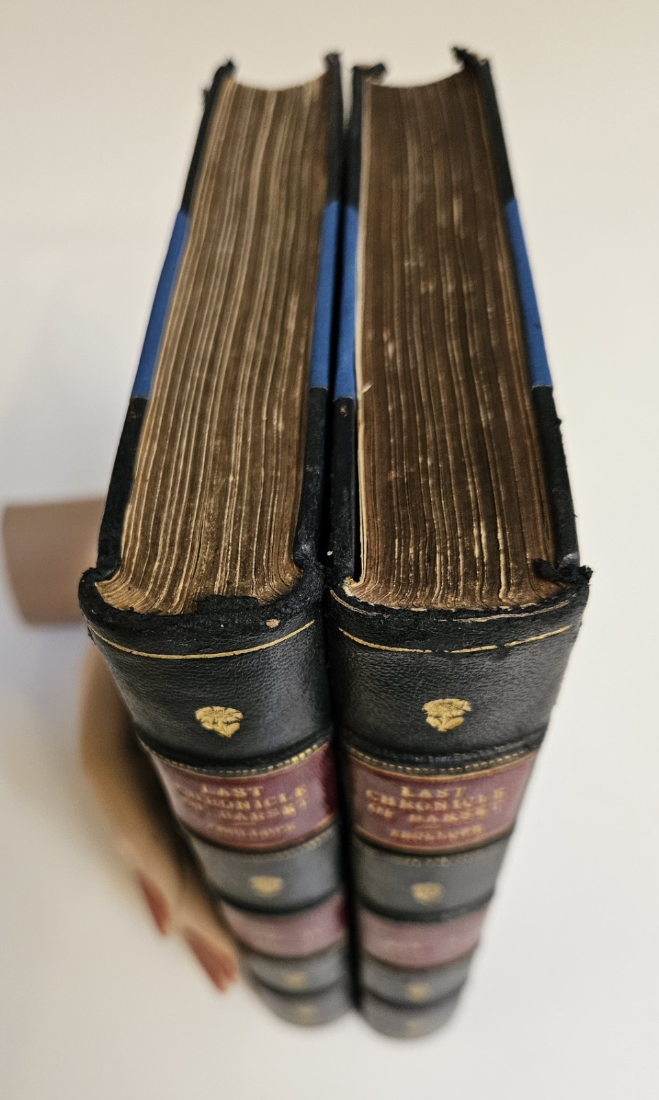 1867 1st Ed Anthony Trollope Last Chronicle of Barset 2 Vol Leather Set