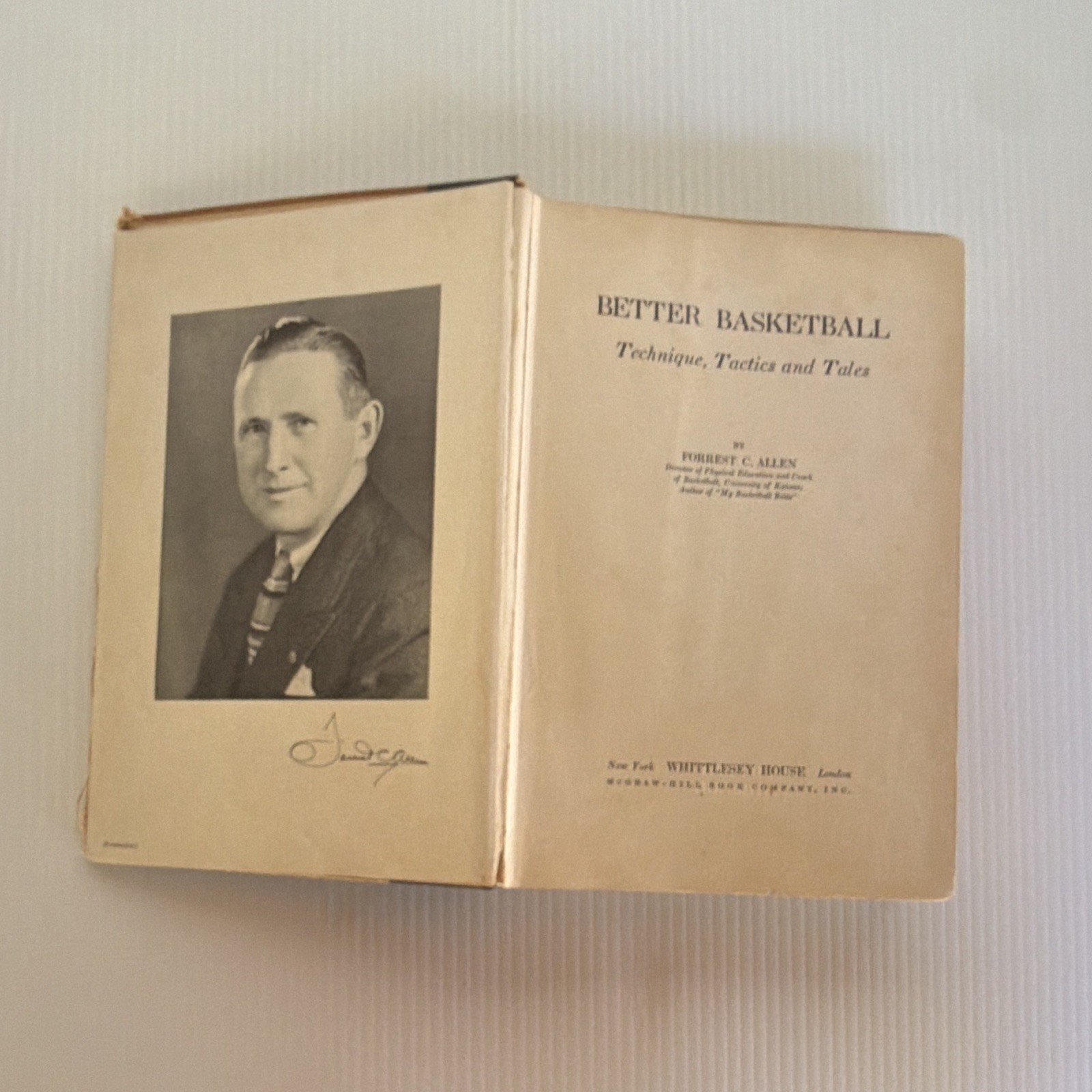 Better Basketball Technique Tactics Tales Forrest C. Allen 1937 HC Book 1st
