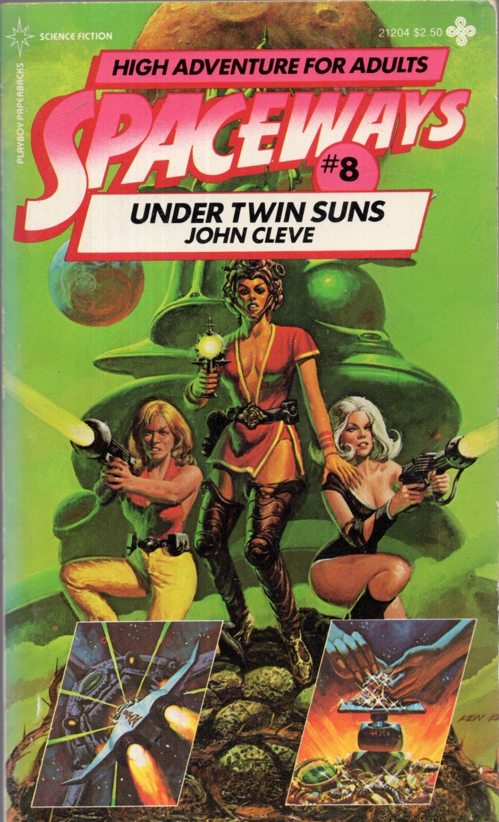 Under Twin Suns by John Cleve (Spaceways Series, 8) Vintage Sleaze Paperback VG