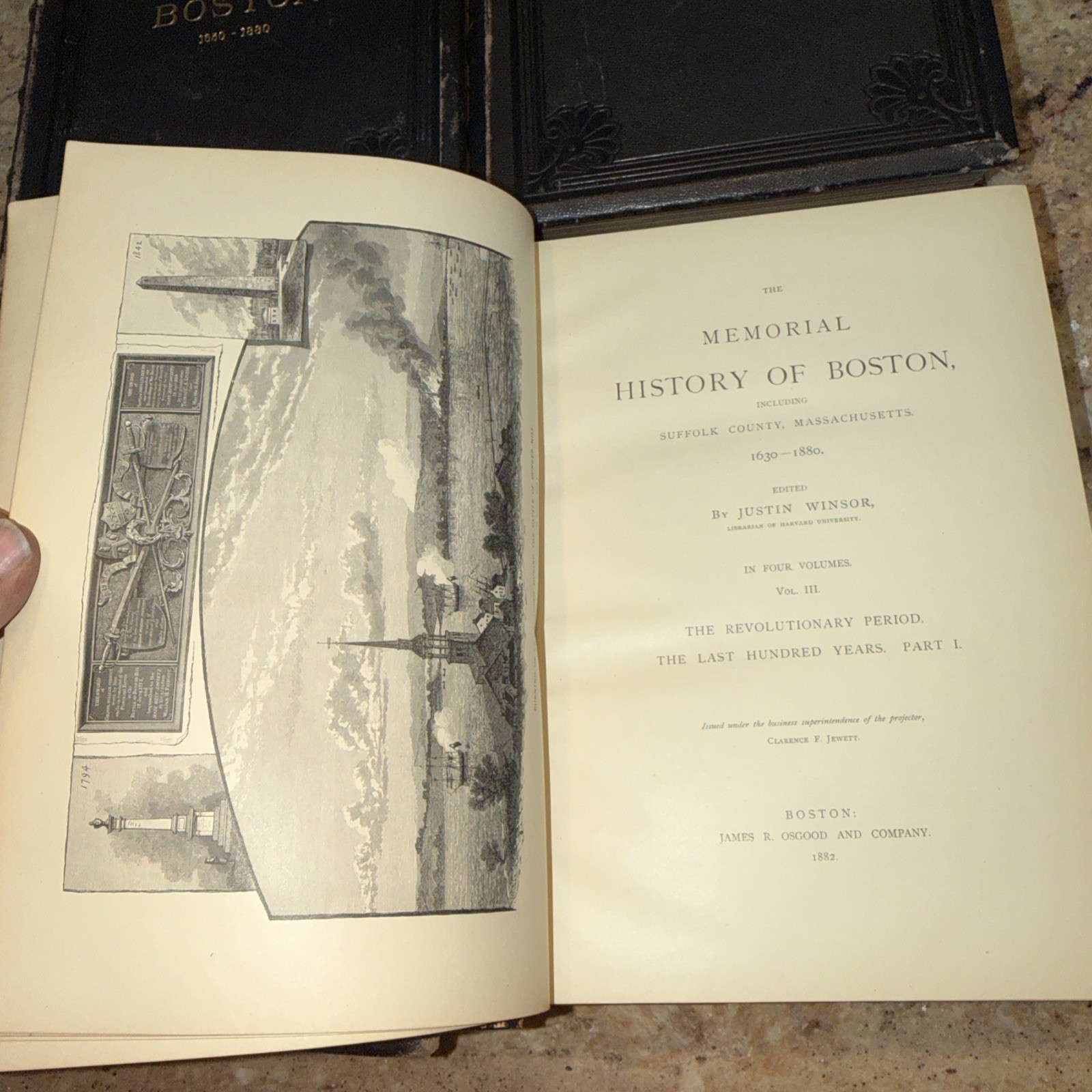 MEMORIAL HISTORY OF BOSTON, 4 Volumes, 1881 Set