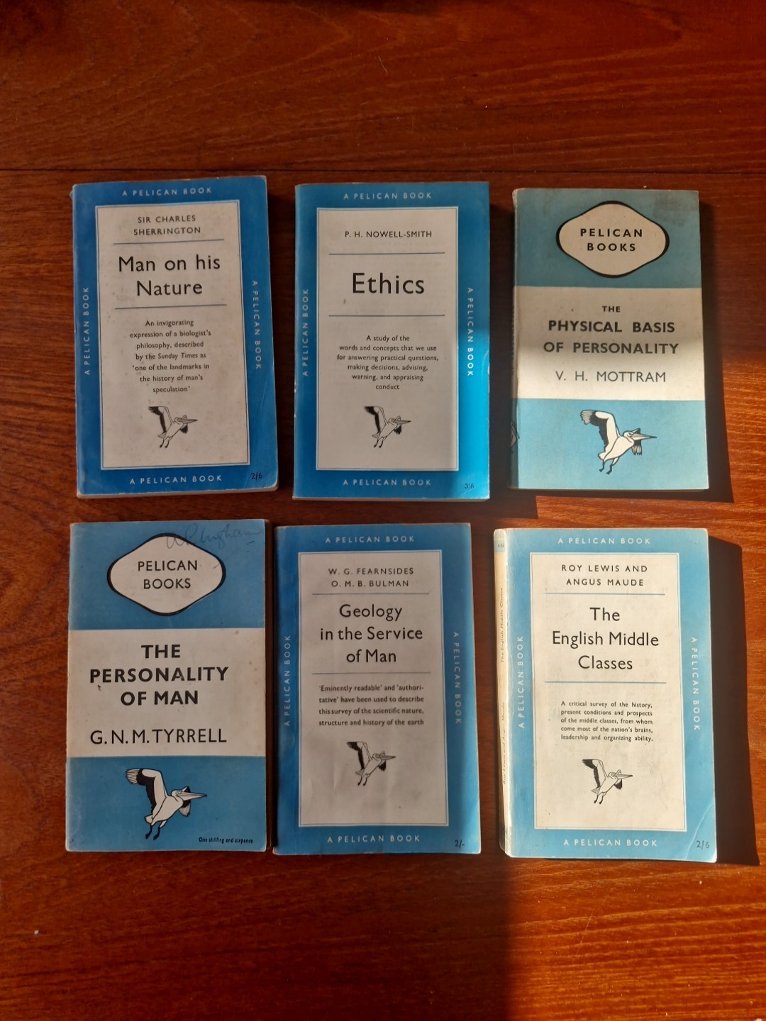 Vintage Penguin Paperbacks X 6 Blue & White.