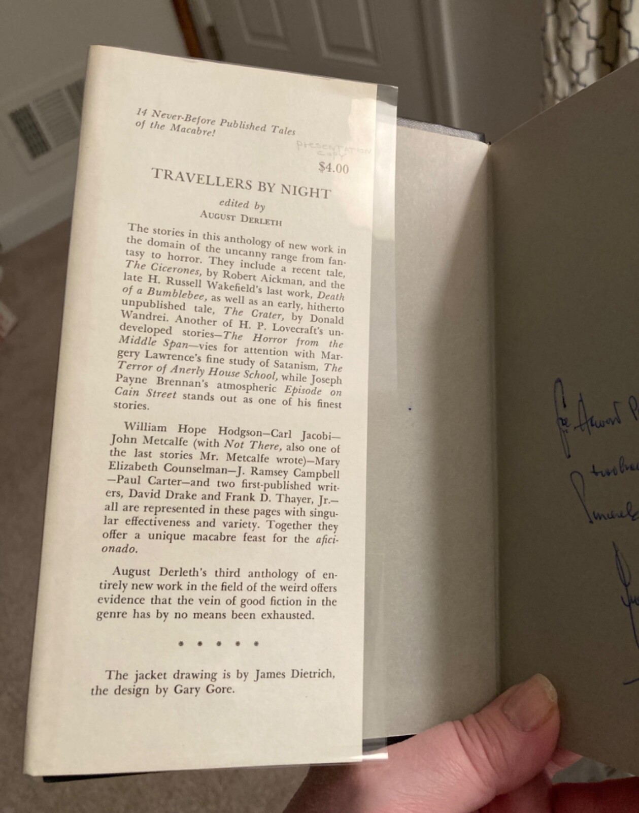 TRAVELLERS BY NIGHT Signed August Derleth Arkham House 1967 First Edition