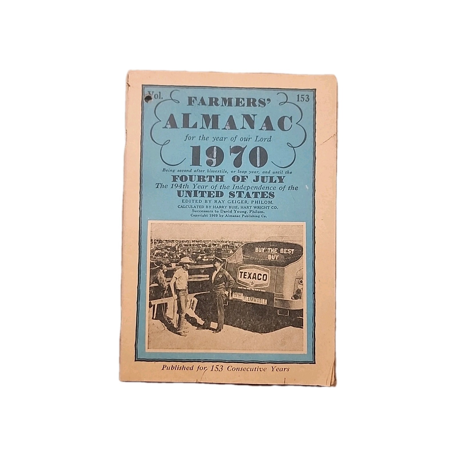 Farmers Almanac 1970 Vol 153 Texaco