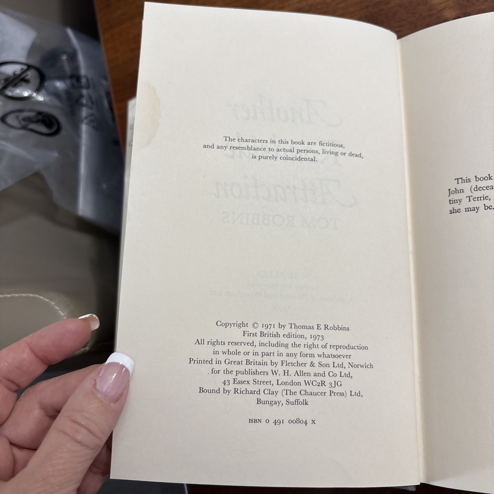 Another Roadside Attraction by Tom Robbins, 1st British edition, 1973, Signed