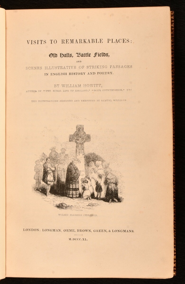 1840-42 4Vols Visits to Remarkable Places William Howitt First Edition Extra …