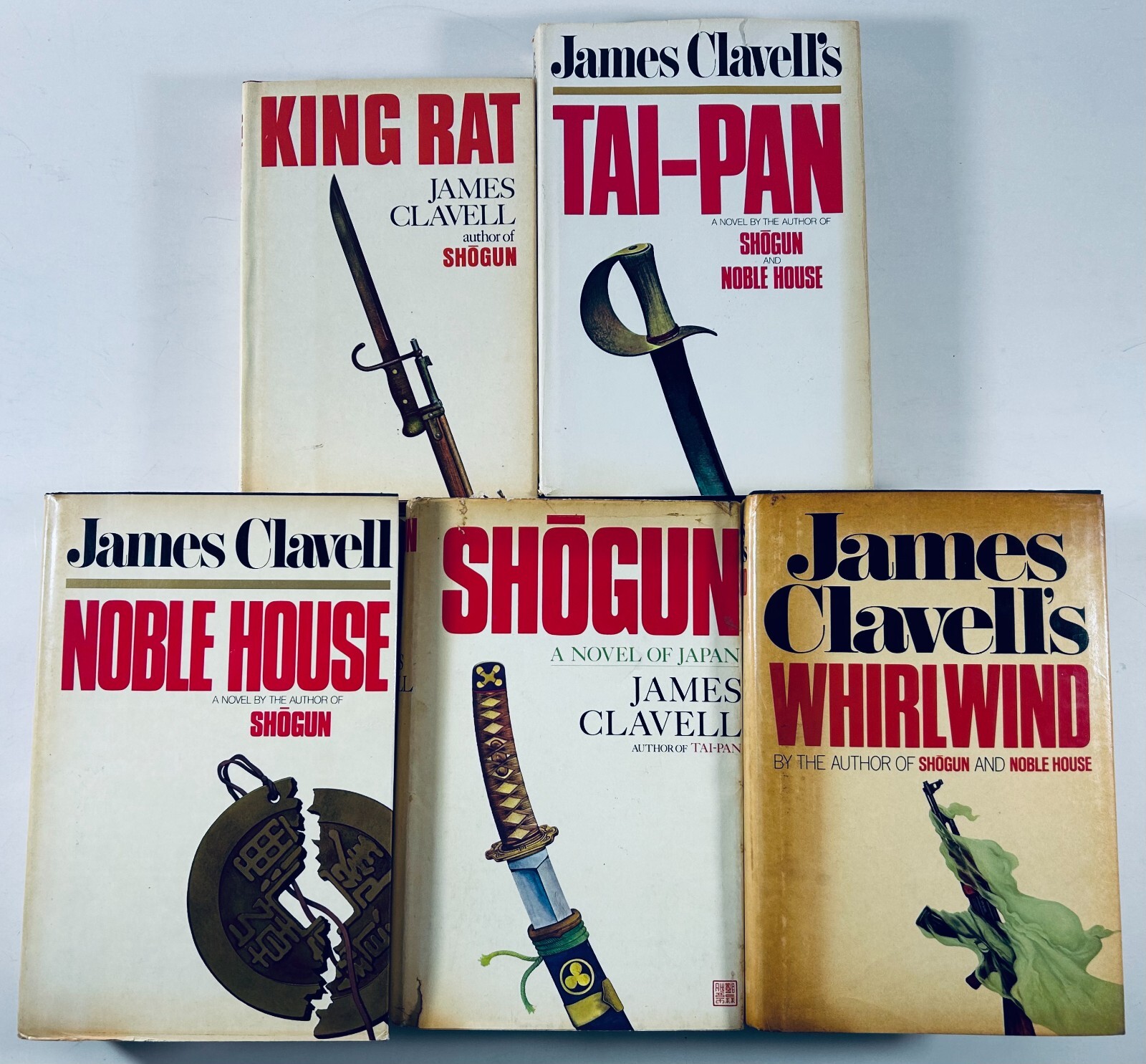 James Clavell 5 Book LOT HC/DJ King Rat / Noble House / Shogun / Tai-Pan