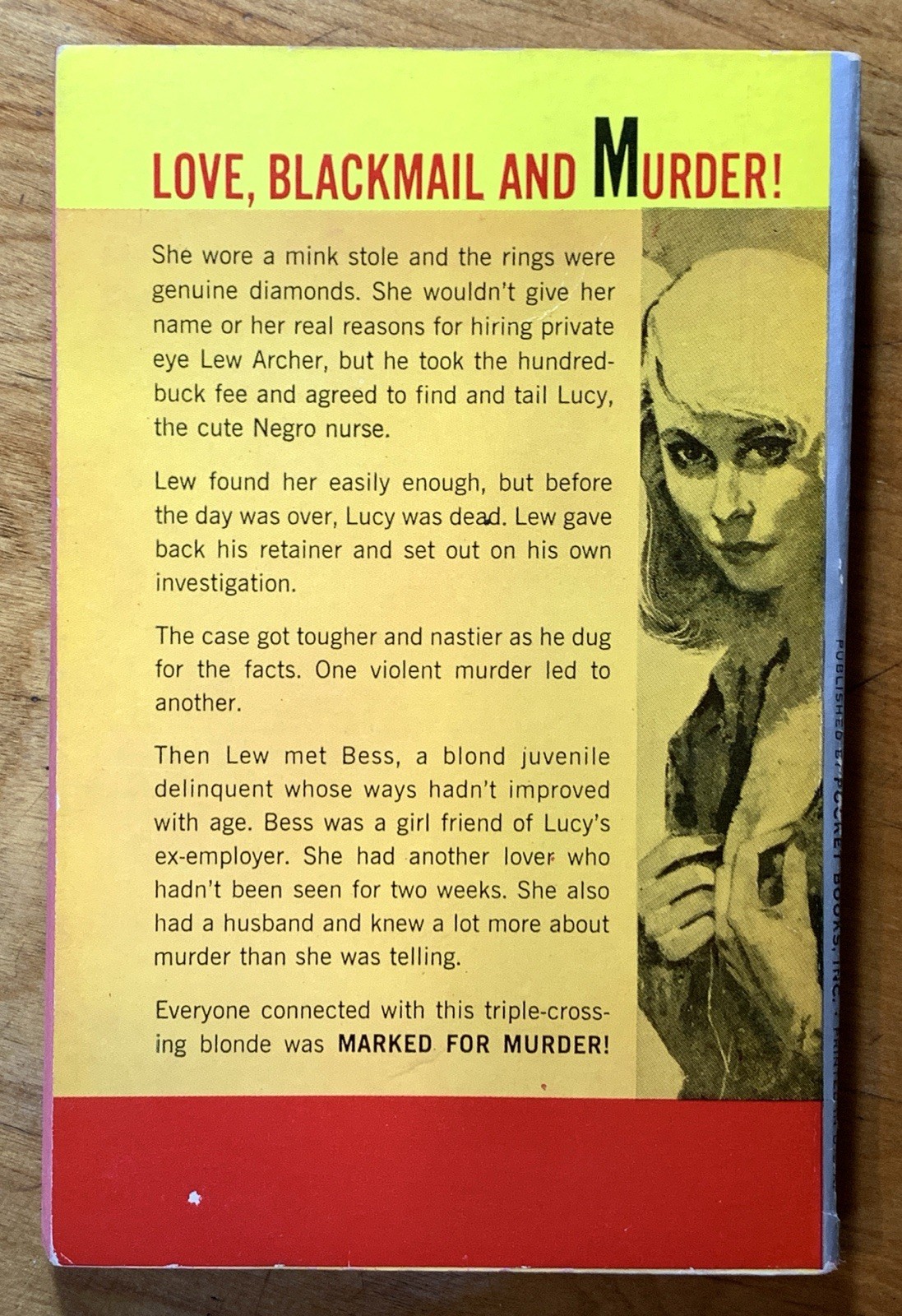 Marked For Murder by John Ross Macdonald – vintage 1960 crime pb, Bennett GGA