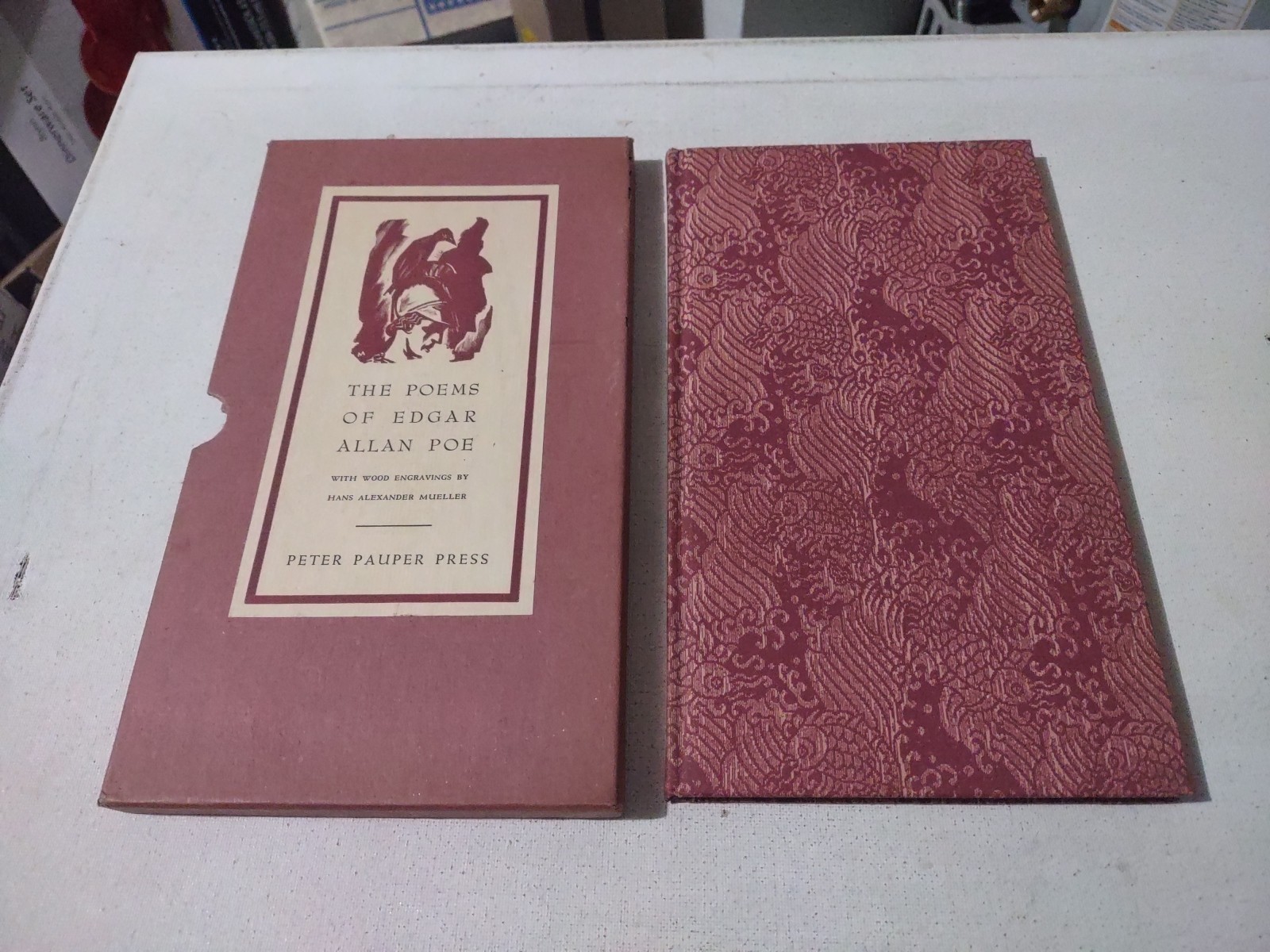 THE POEMS OF EDGAR ALLAN POE VINTAGE HC BOOK W/SLIPCASE PETER PAUPER PRESS