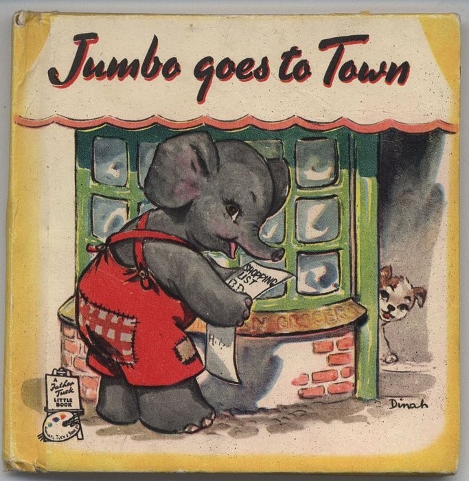 JUMBO GOES TO TOWN, A FATHER TUCK LITTLE BOOK, circa 1950
