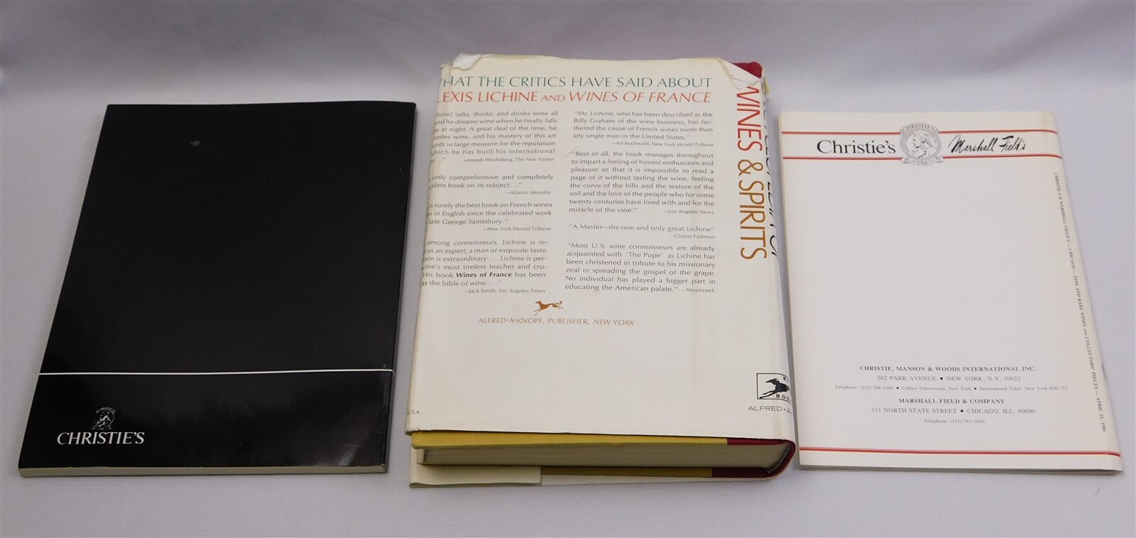 3 Vtg Wine Books Christie’s Auction 1981 1987 Encyclopedia Of Wines Spirits 1967