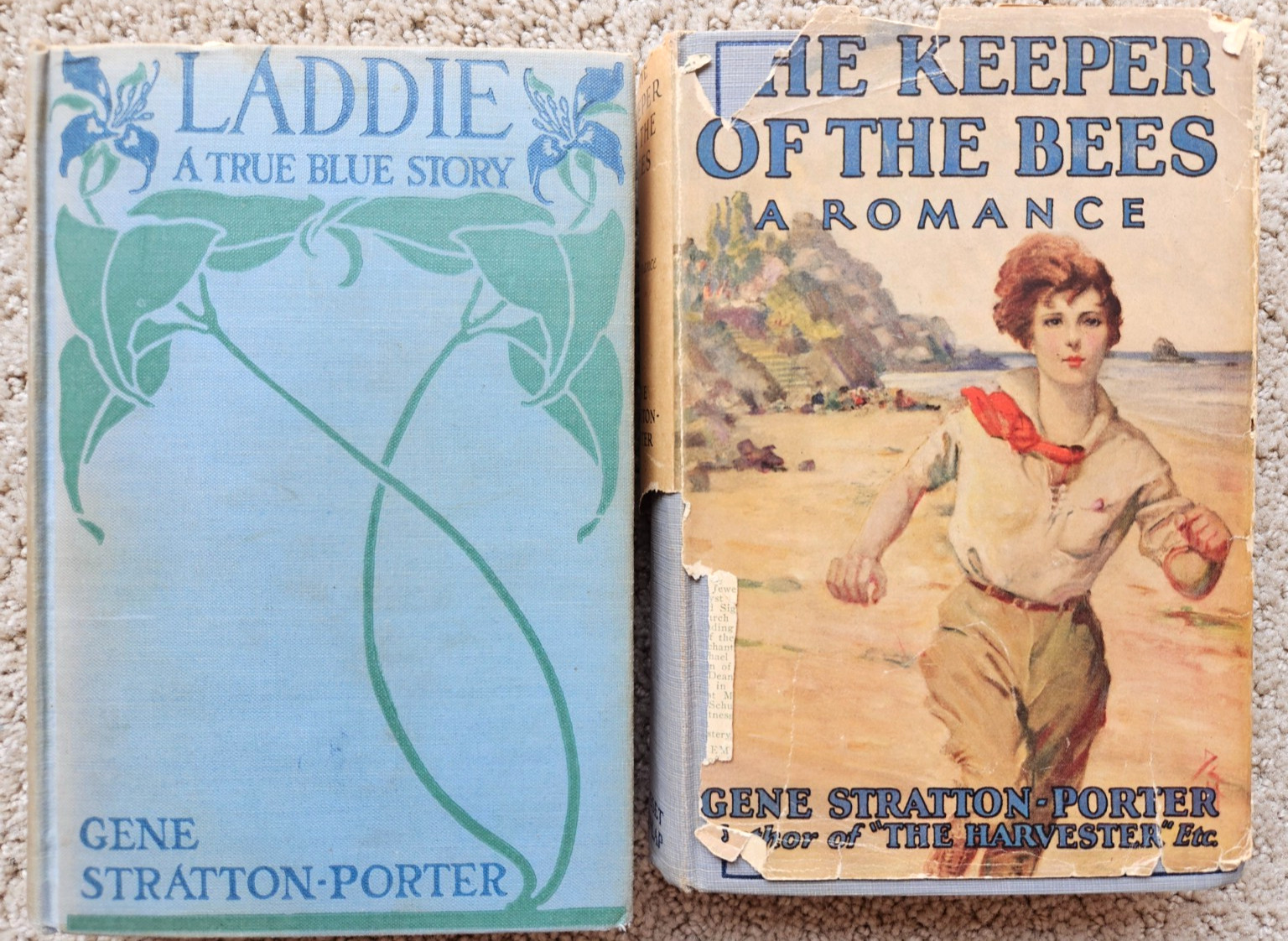 2 Gene Stratton-Porter Books – The Keeper of the Bees 1925, Laddie a True Blue
