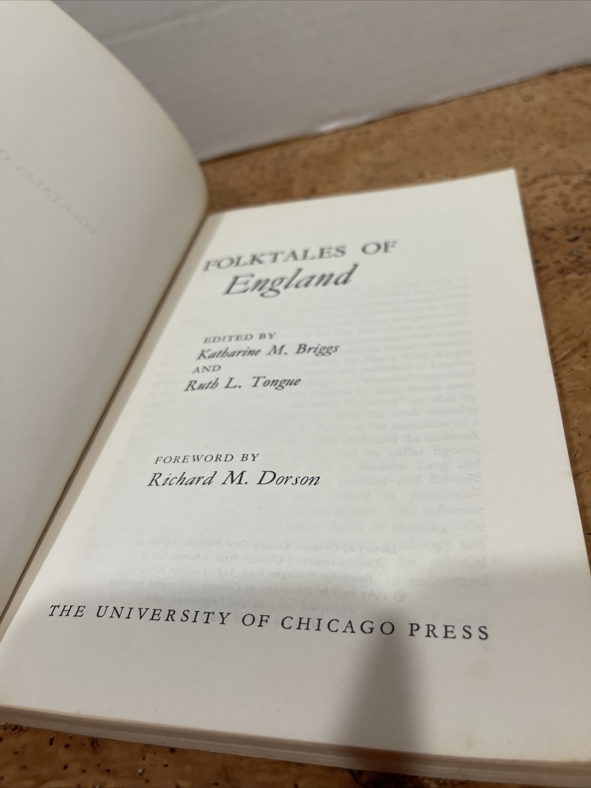 Folktales of England Briggs & Tongue Chicago Press 1968 Folklore Superstitions
