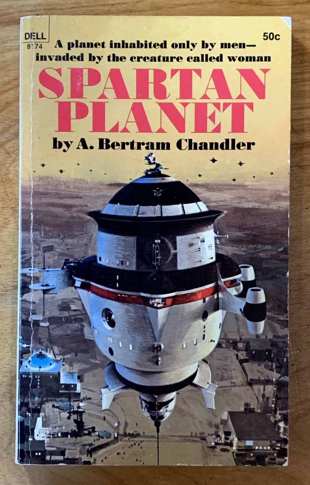 Spartan Planet by A. Bertram Chandler – vintage 1969 Dell sci-fi PBO, Berkey art