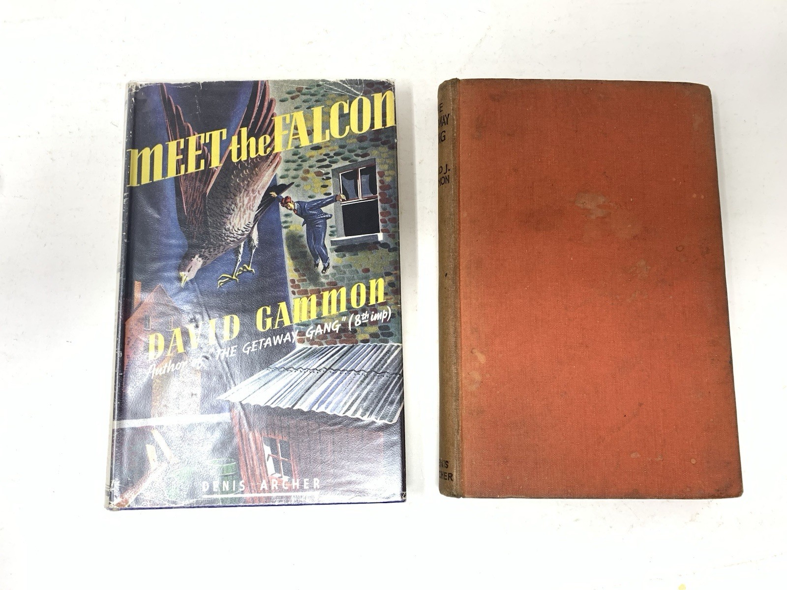 2 x David Gammon Vintage Crime Fiction HB Meet the Falcon; Getaway Gang