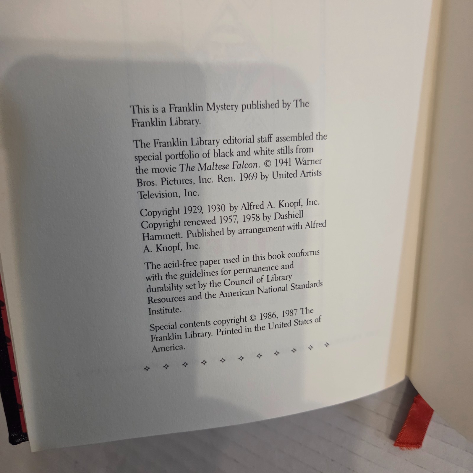 FIVE SPADES LEATHER VERSION Franklin Library The Maltese Falcon Dashiell Hammett