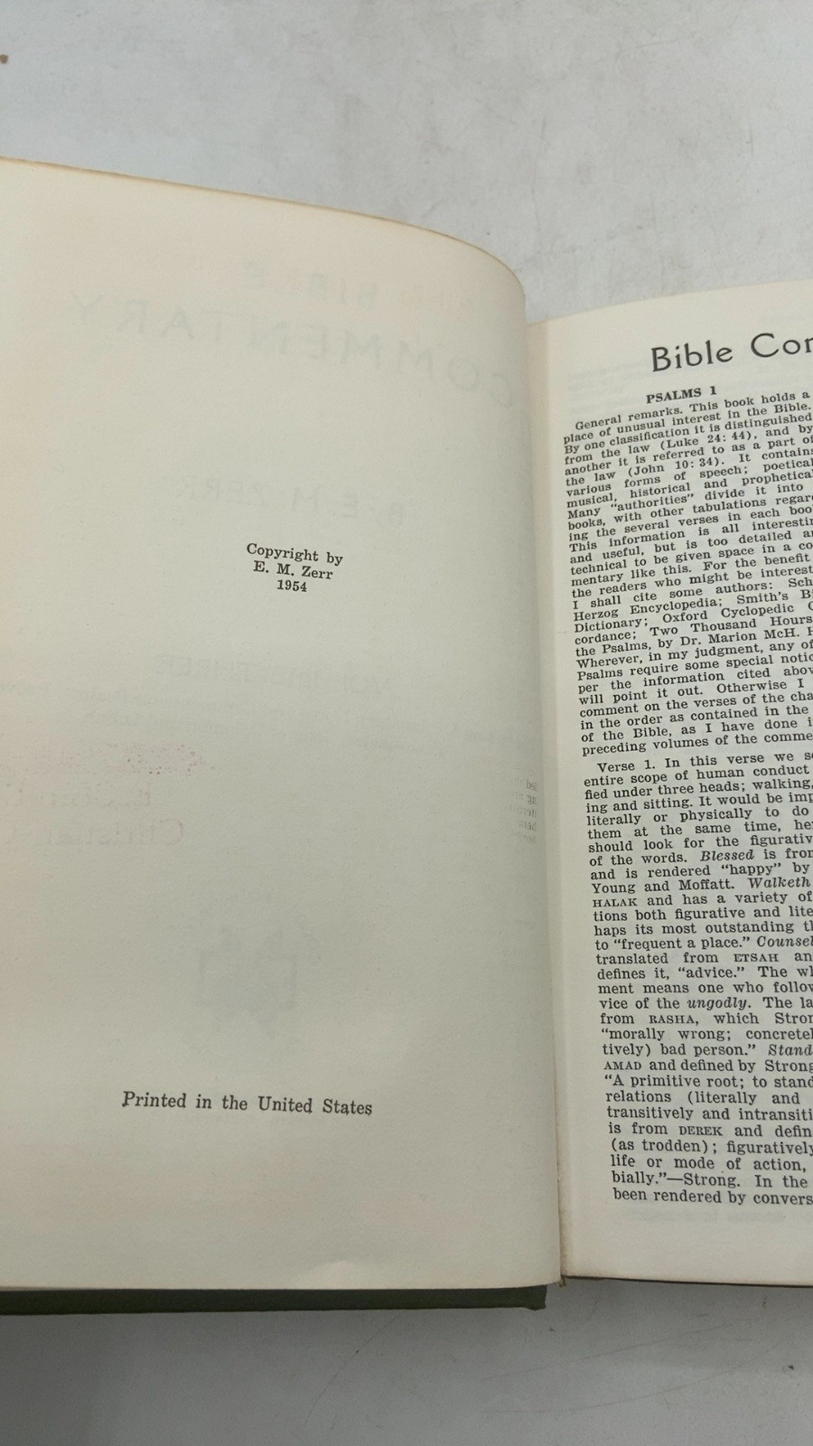 Bible Commentary, Volume Three E. M. Zerr Hardcover 1954