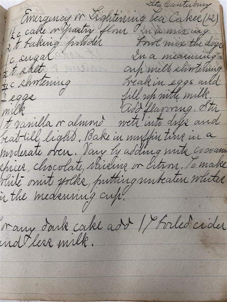 antique cookbook hand written recipes 7 x 8.5 note book sewn pages original 1916