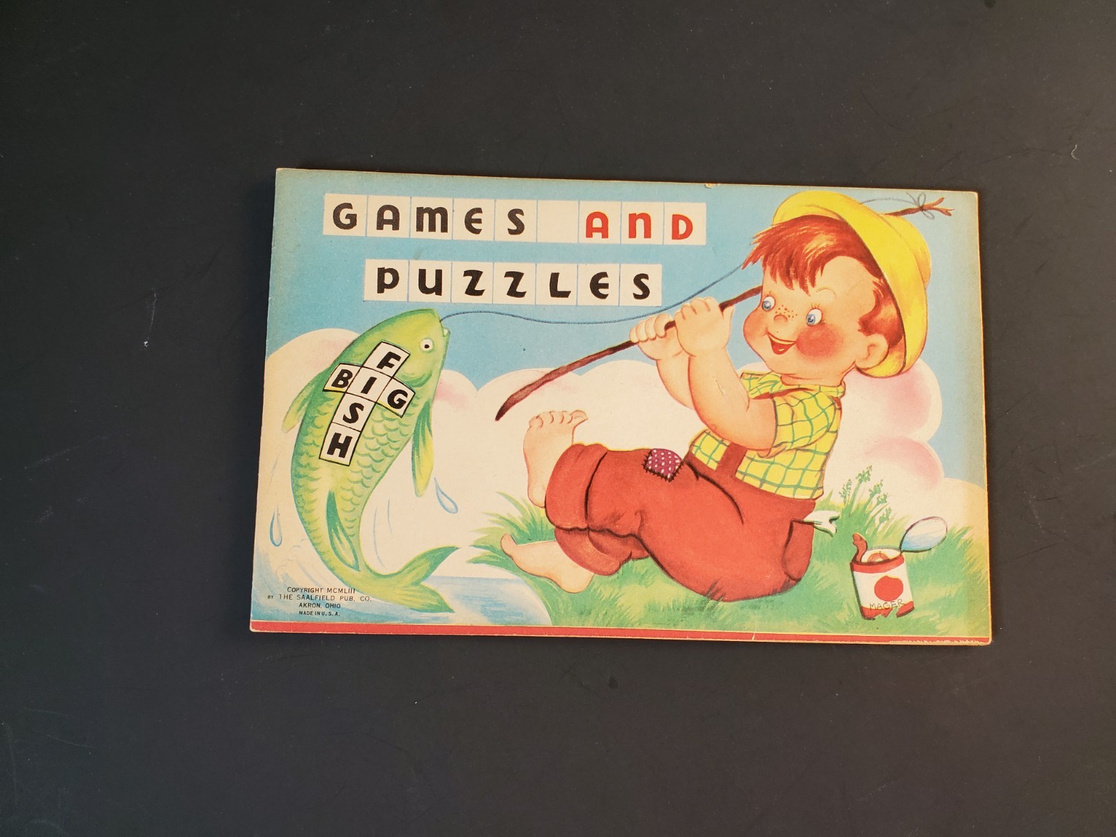 GAMES AND PUZZLES 1953 SAALFIELD ACTIVITY AND COLORING BOOK Colored
