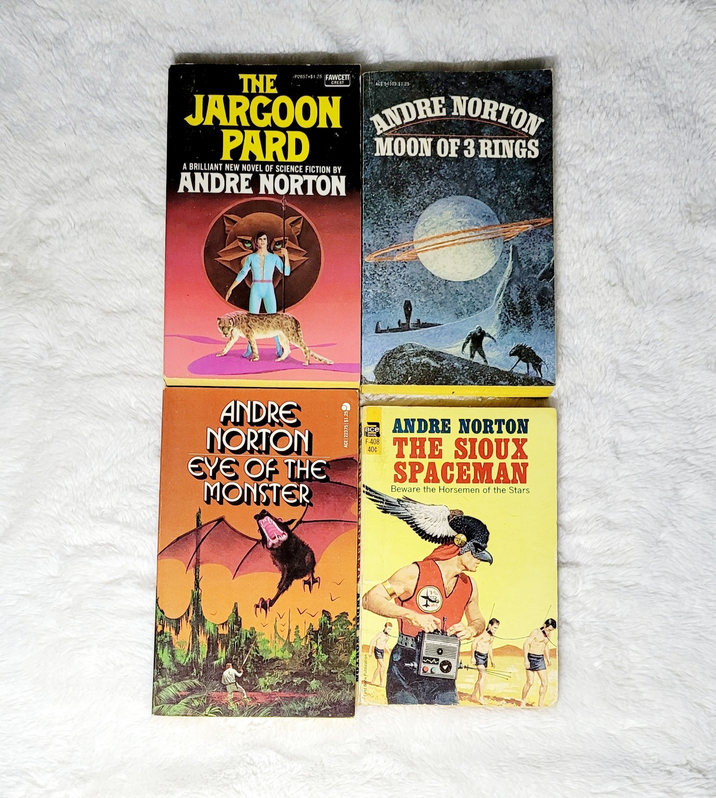 Vtg Andre Norton Science Fiction Book Lot Of 4 Moon Of 3 Rings Jargoon Pard