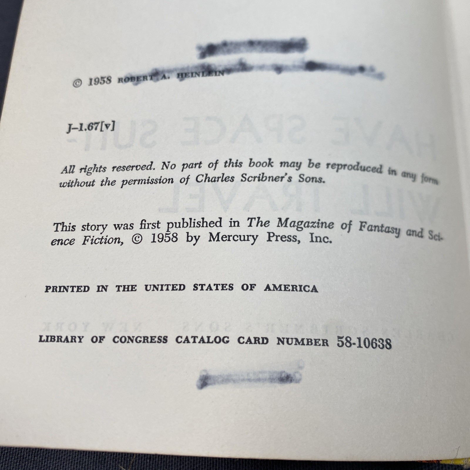 Robert A Heinlein HAVE SPACE SUIT—WILL TRAVEL 1st Edition – 1st Printing 1958