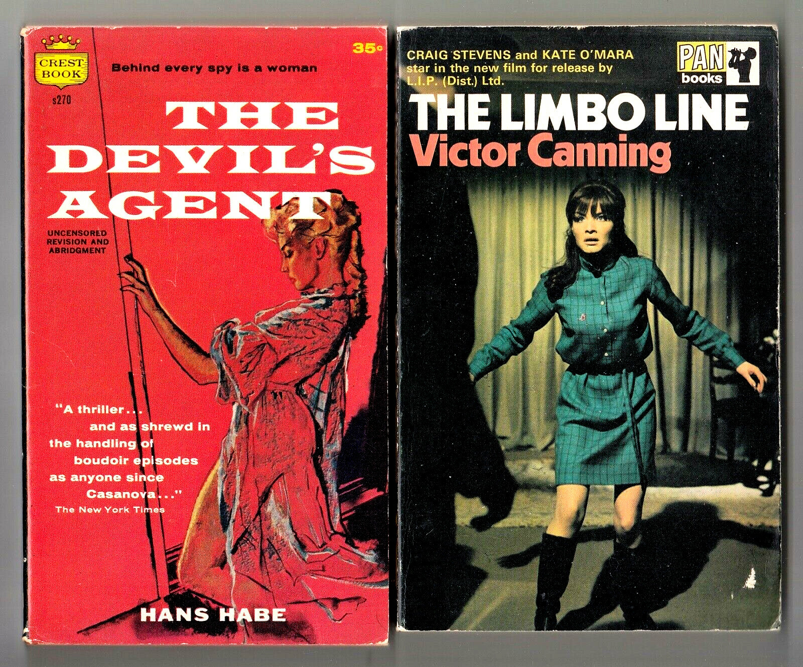 THE LIMBO LINE (Victor Canning)/THE DEVIL’S AGENT (Hans Habe) Movie tie-ins