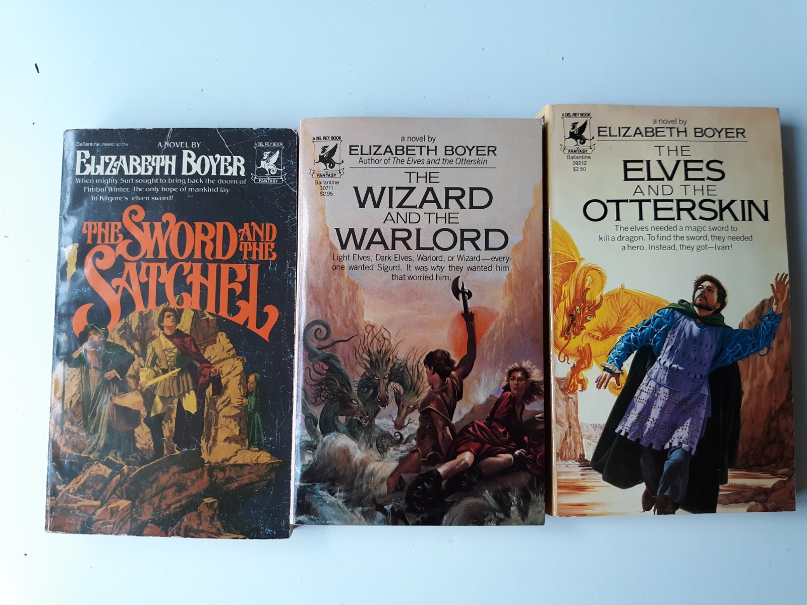 3 paperbacks by Elizabeth Boyer…Wizard & Warlord, Elves and Otterskin, more