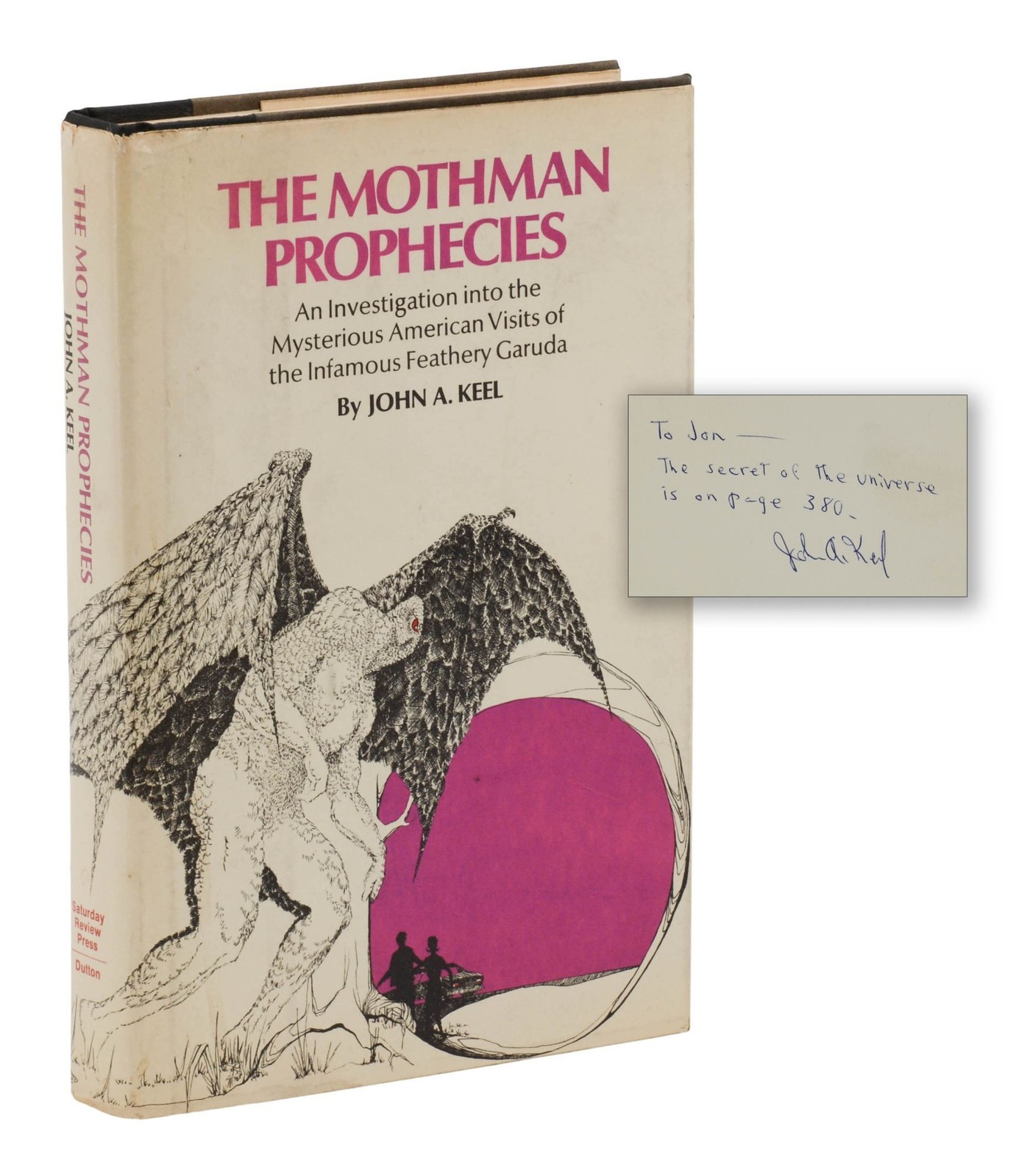 The Mothman Prophecies ~ by JOHN KEEL ~ Signed First Edition ~ 1st Printing 1975