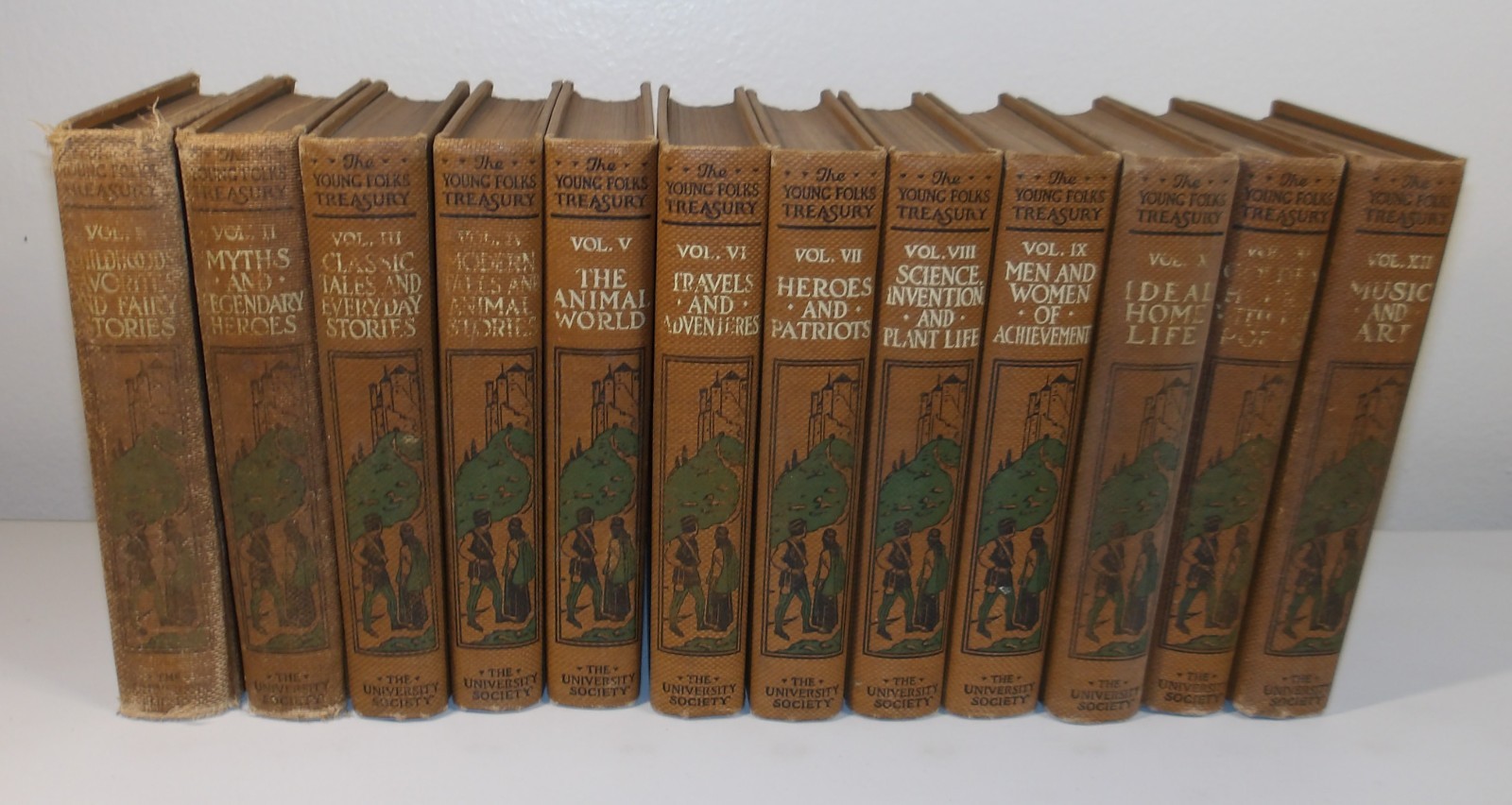 Young Folks’ Treasury 1919 Complete 12 Vol Set Illustrated University Society