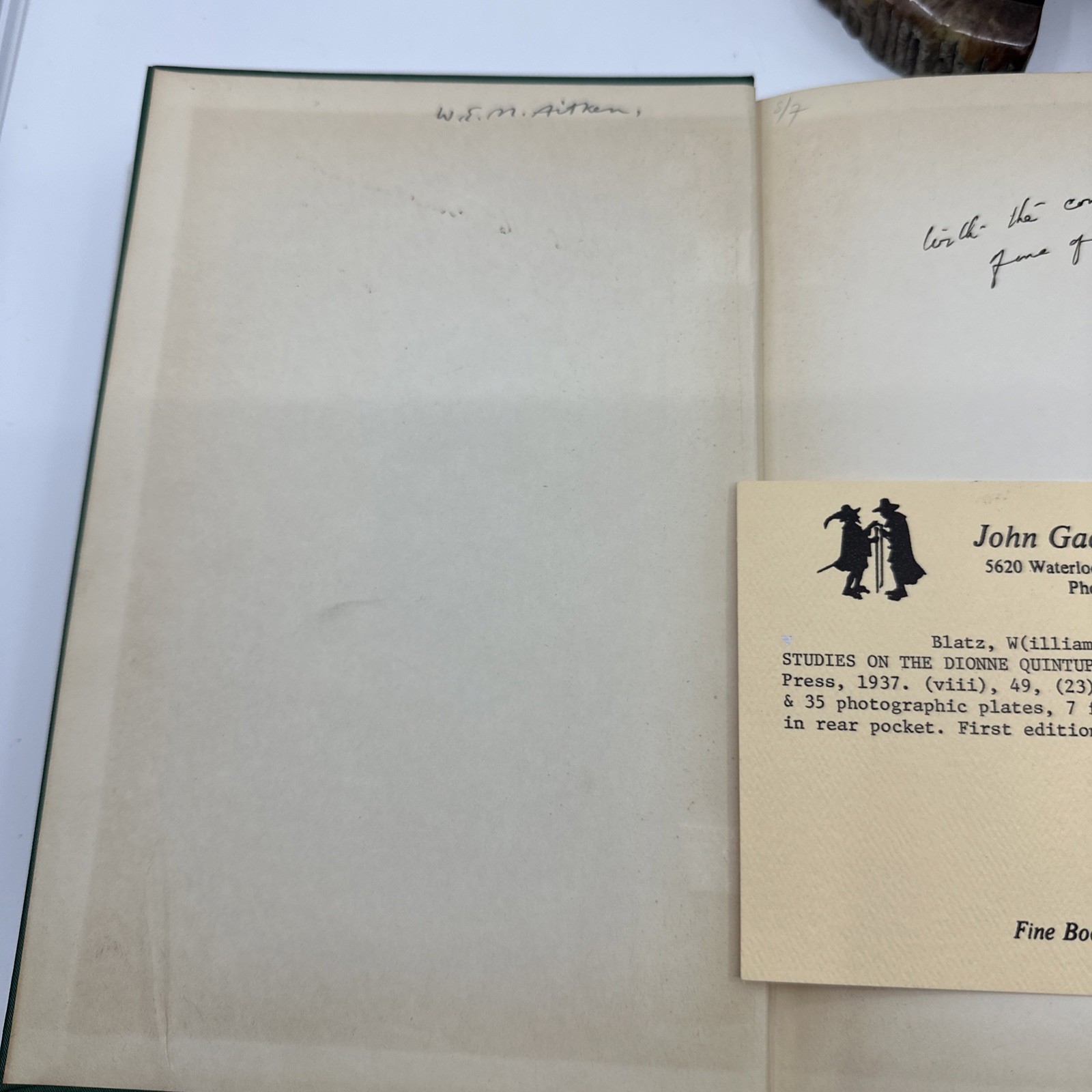 SIGNED Collected Studies Dionne Quintuplets 1937 Gilt (27-5)
